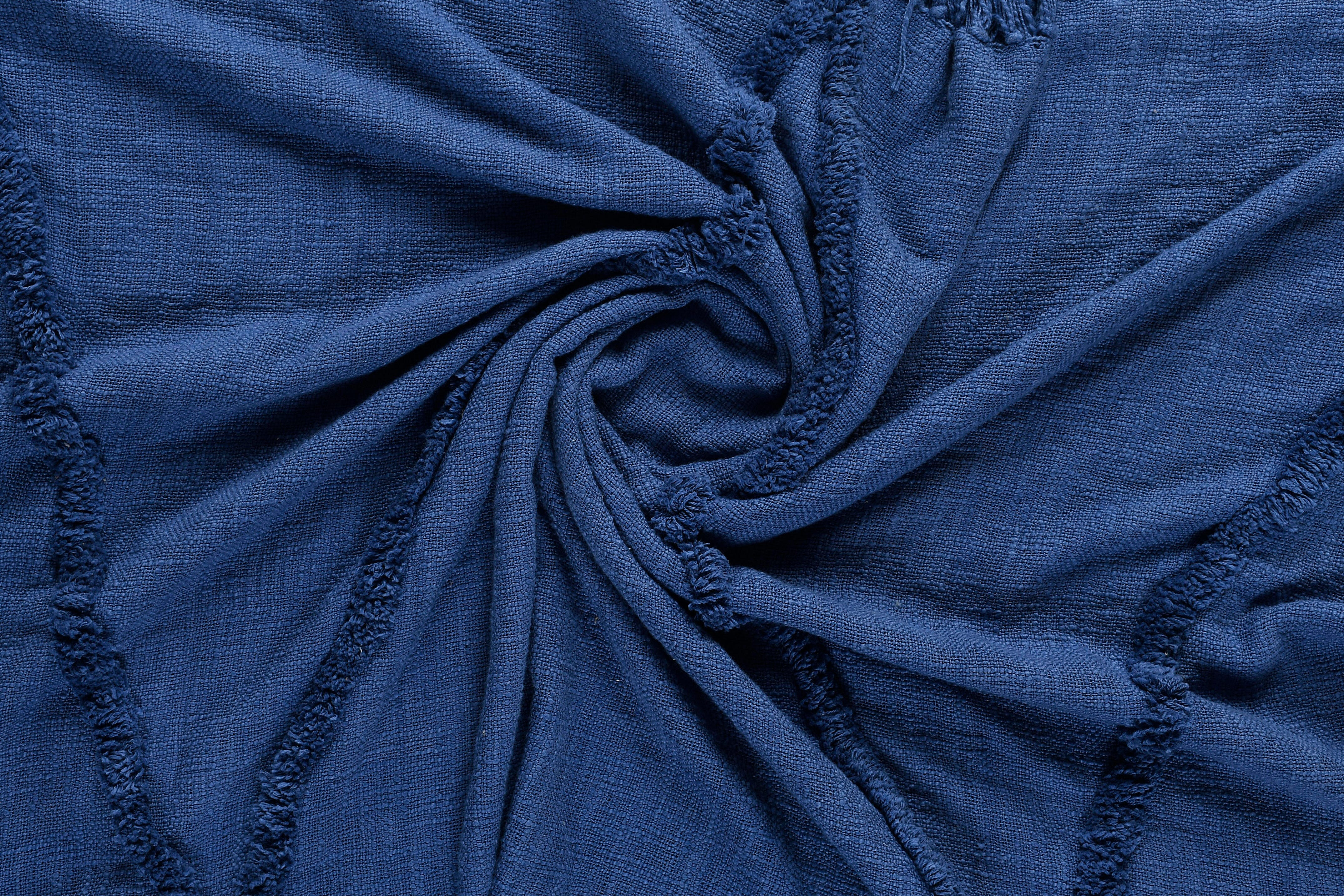 Diamond Solid Throw Blanket, Blue, large