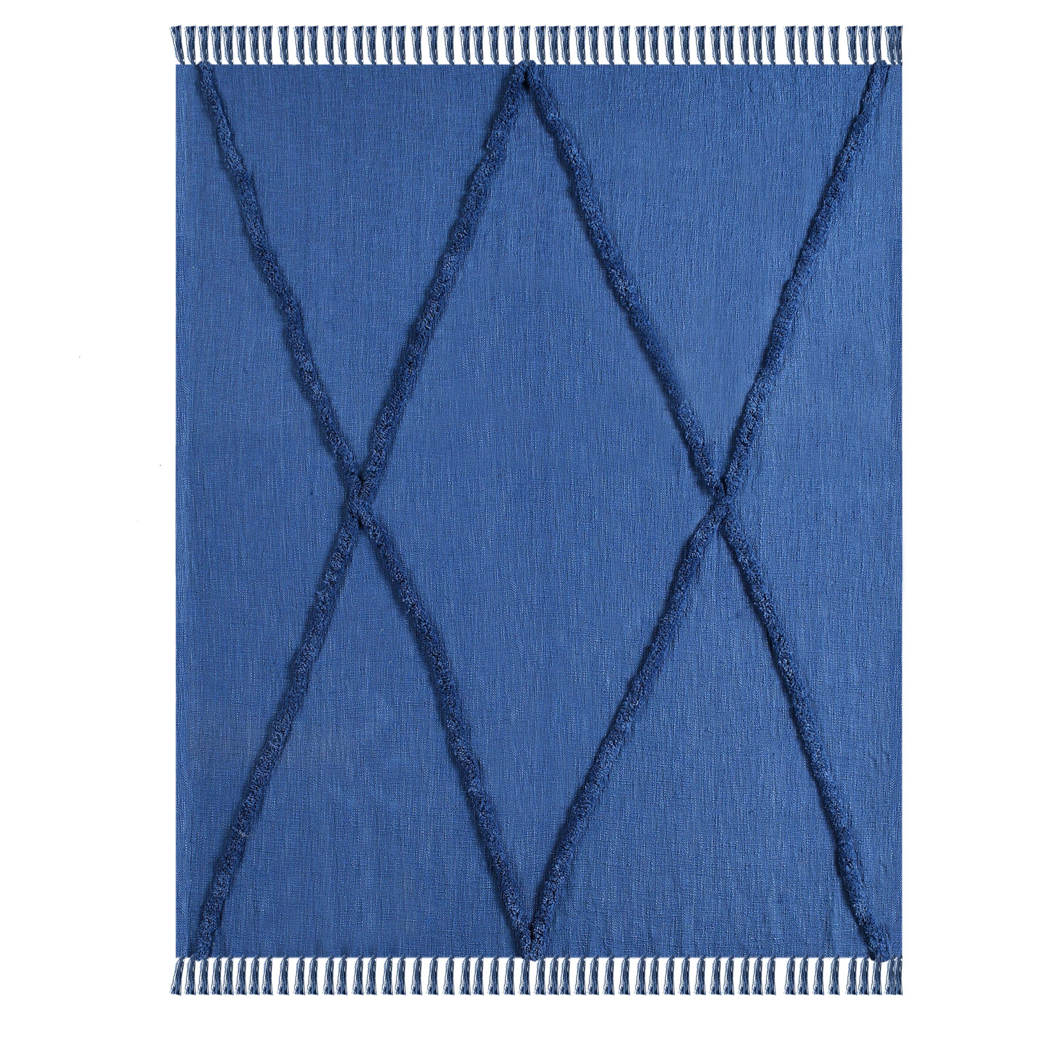 Diamond Solid Throw Blanket, Blue, large