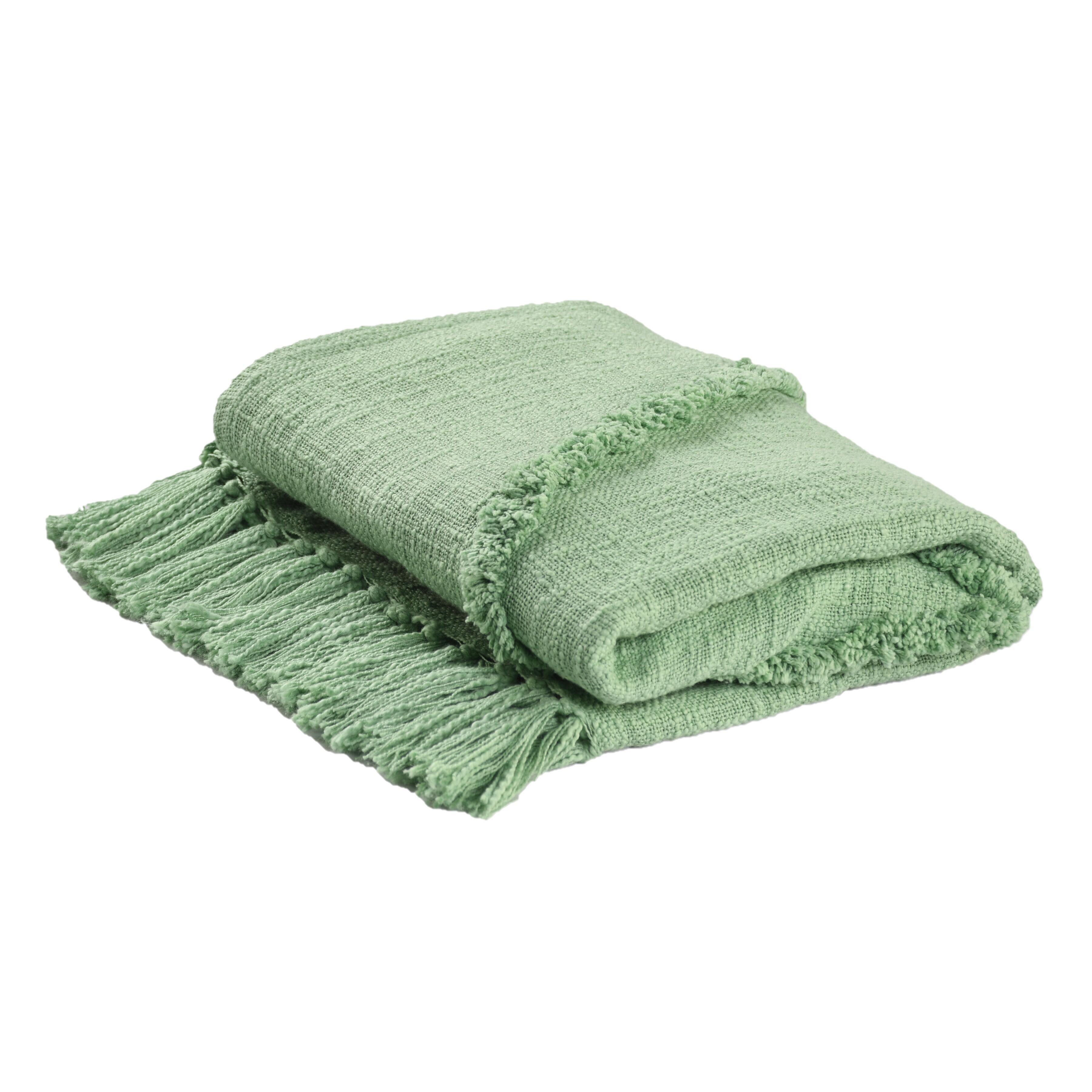 Diamond Solid Throw Blanket, Green, large