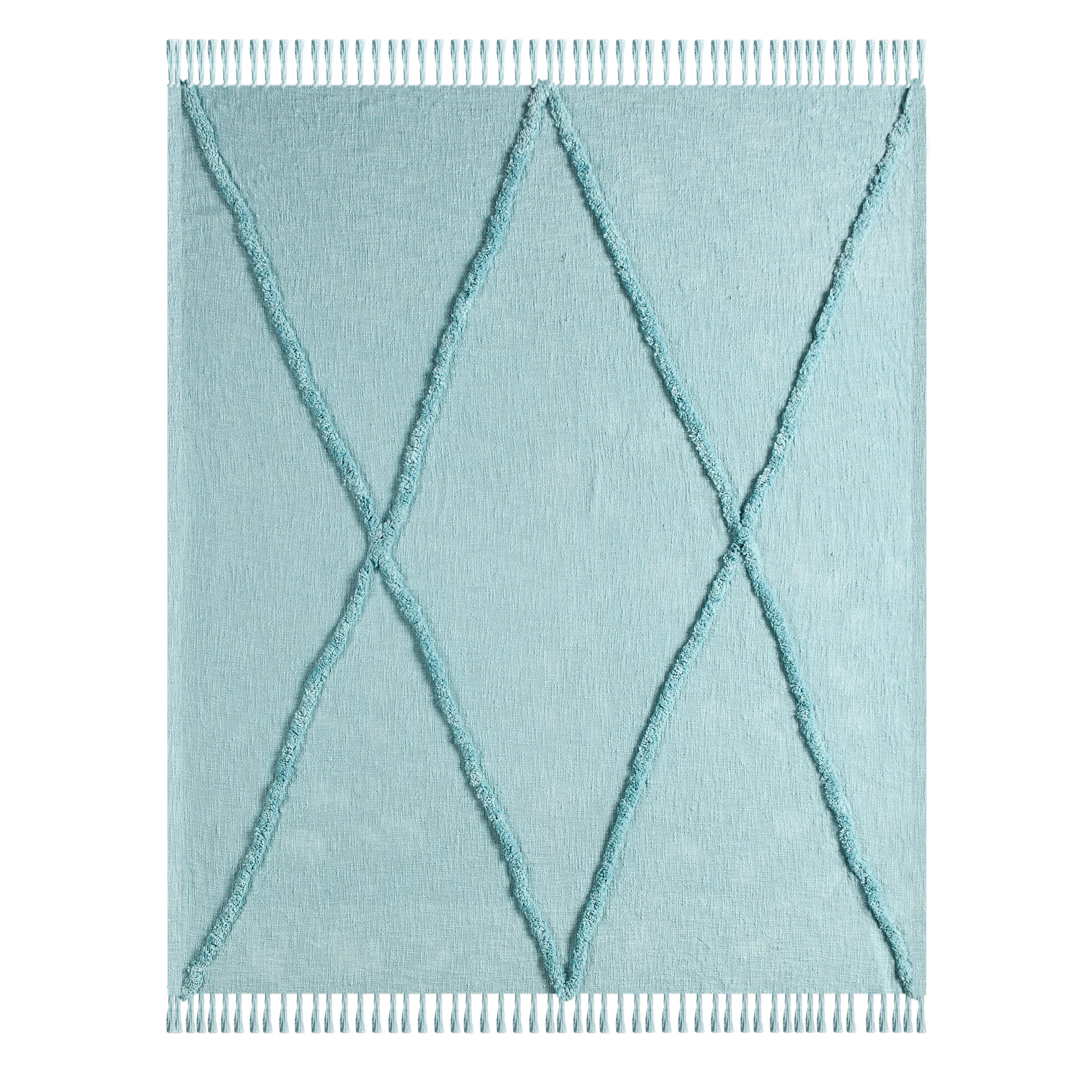 Diamond Solid Throw Blanket, Light Blue, large