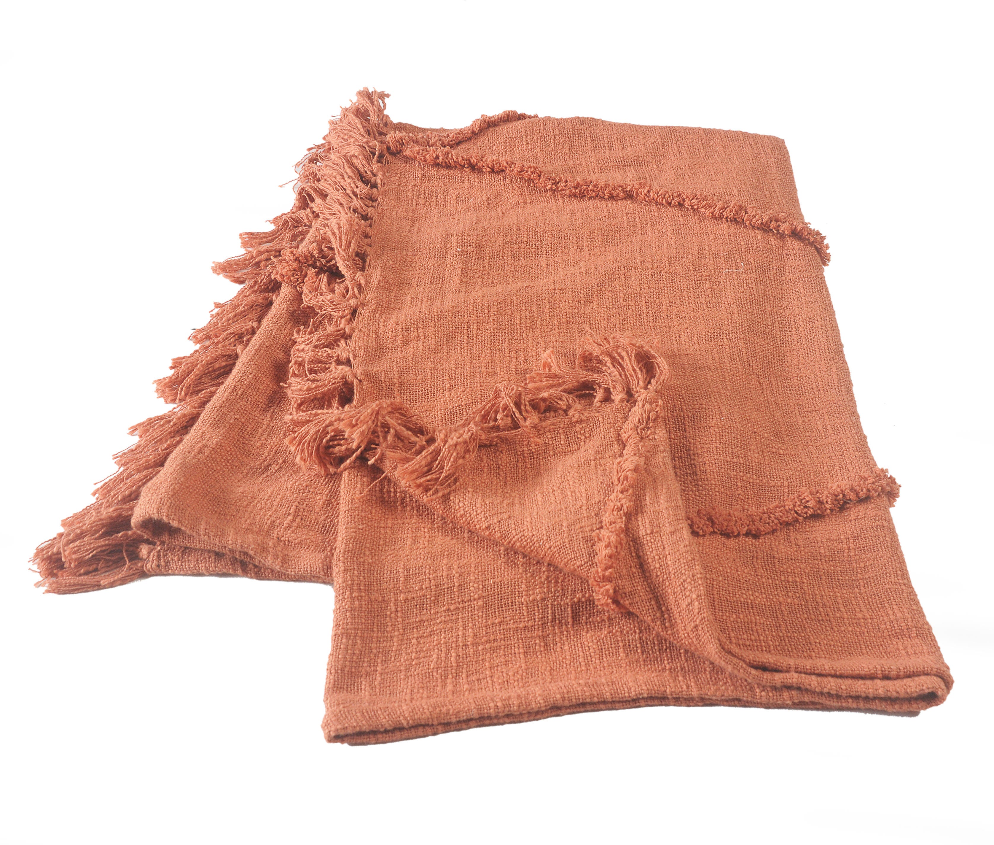 Diamond Solid Throw Blanket, Orange, large