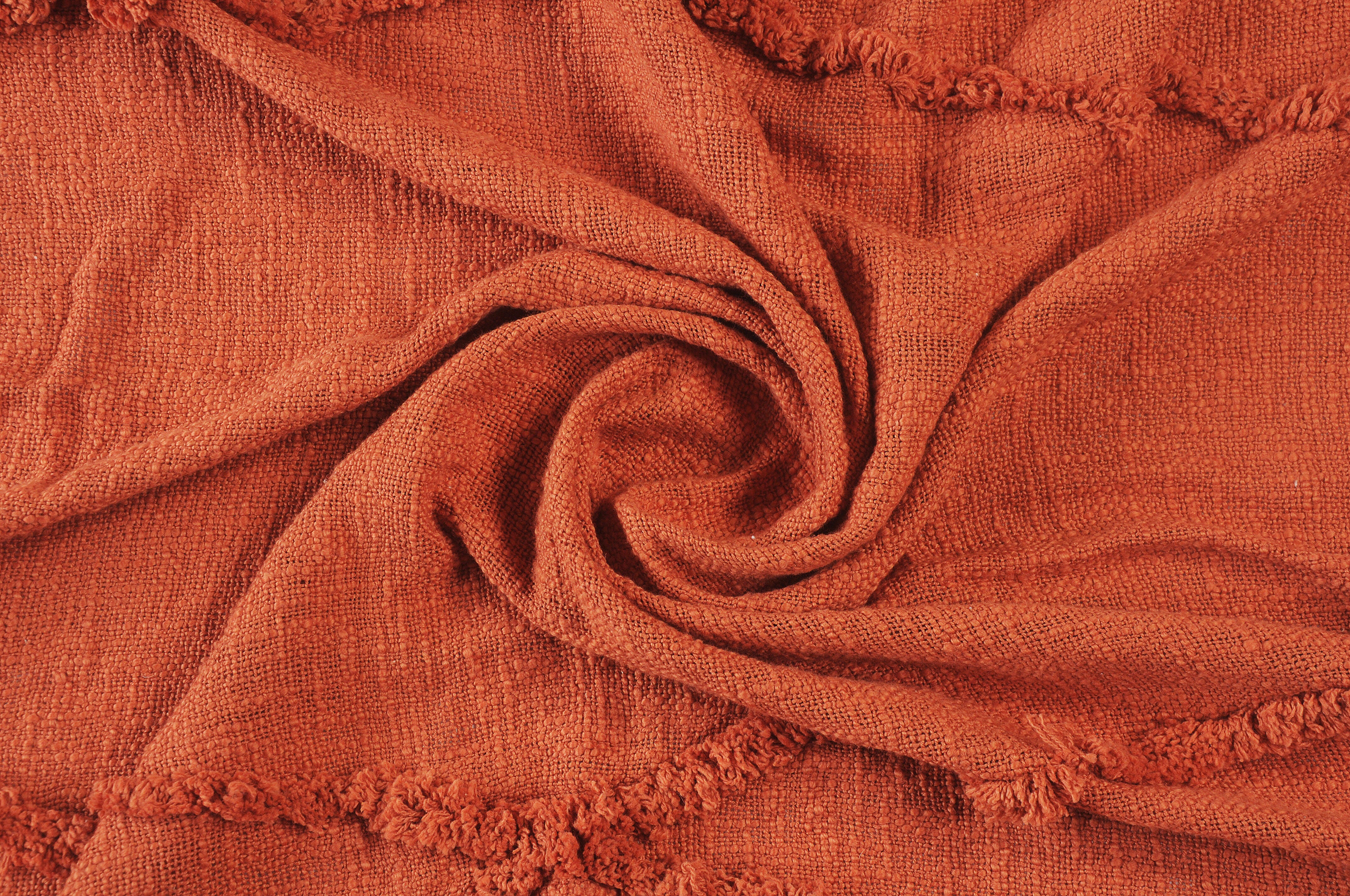 Diamond Solid Throw Blanket, Orange, large