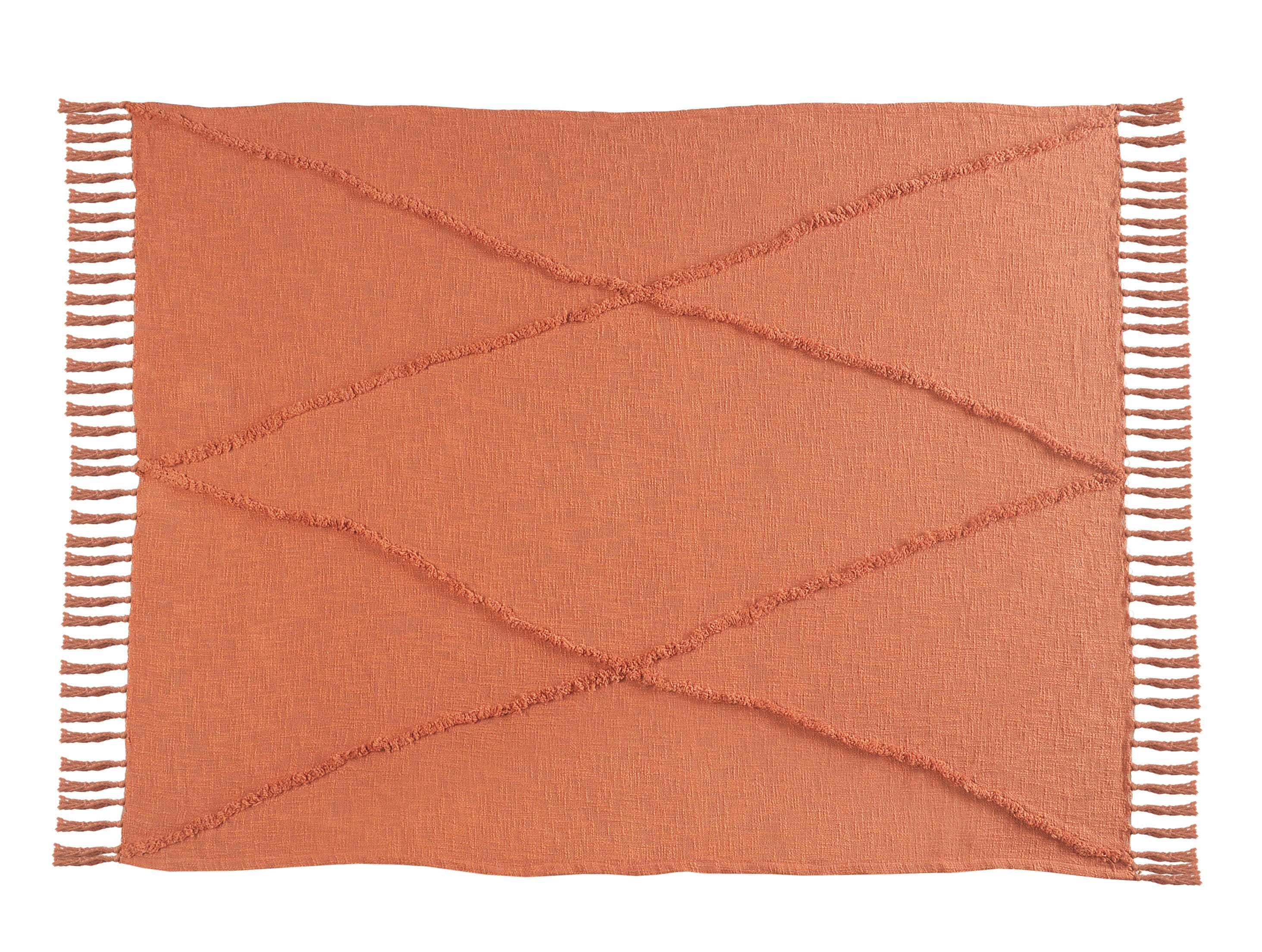 Diamond Solid Throw Blanket, Orange, large