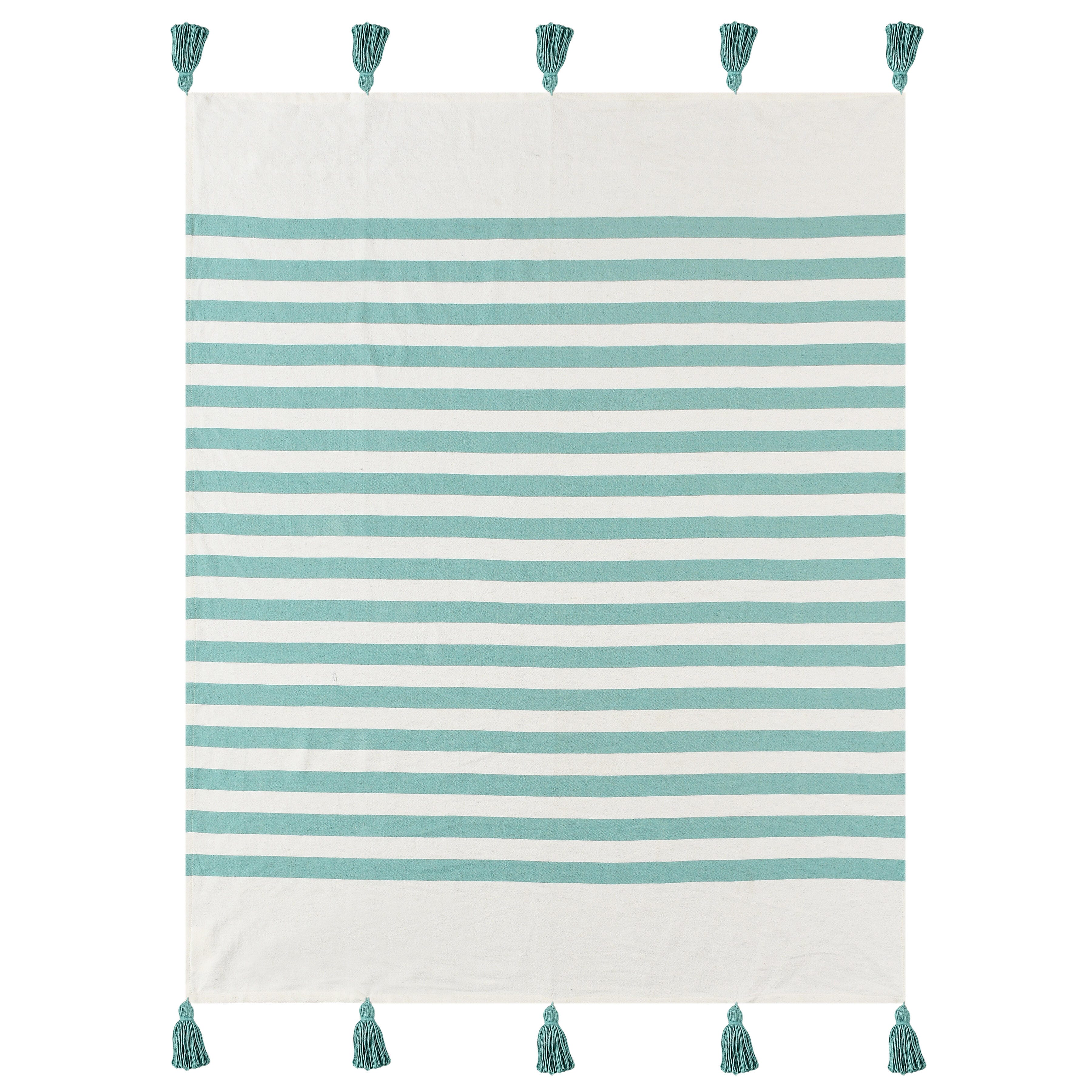 Harbor Striped Throw Blanket, Aqua Blue, large