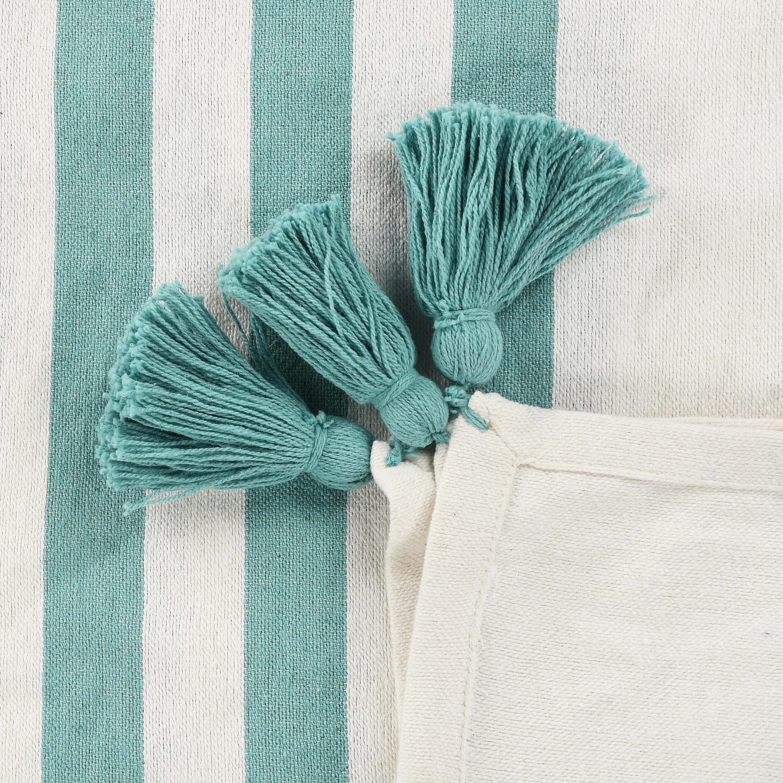 Harbor Striped Throw Blanket, Aqua Blue, large