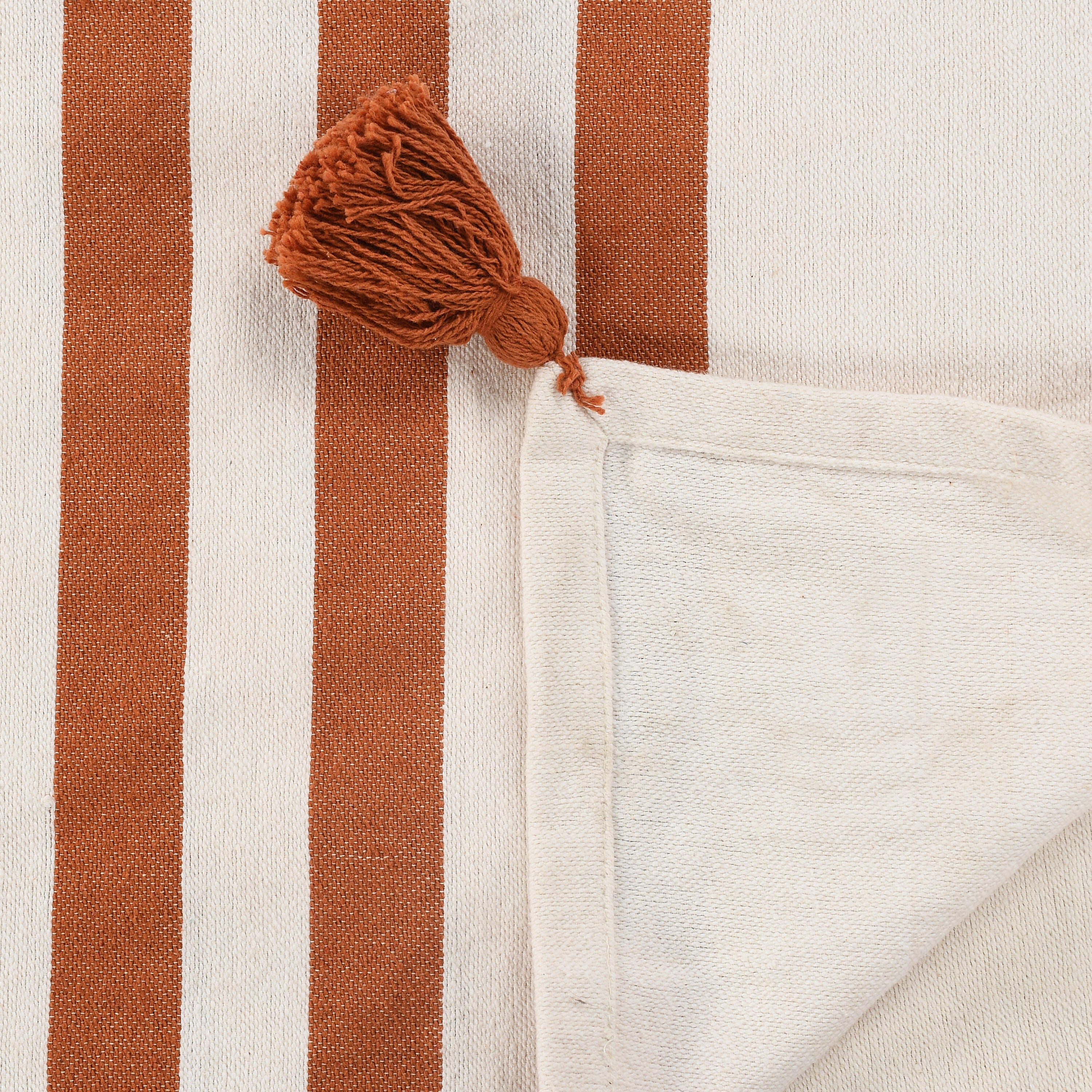 Harbor Striped Throw Blanket, Orange, large