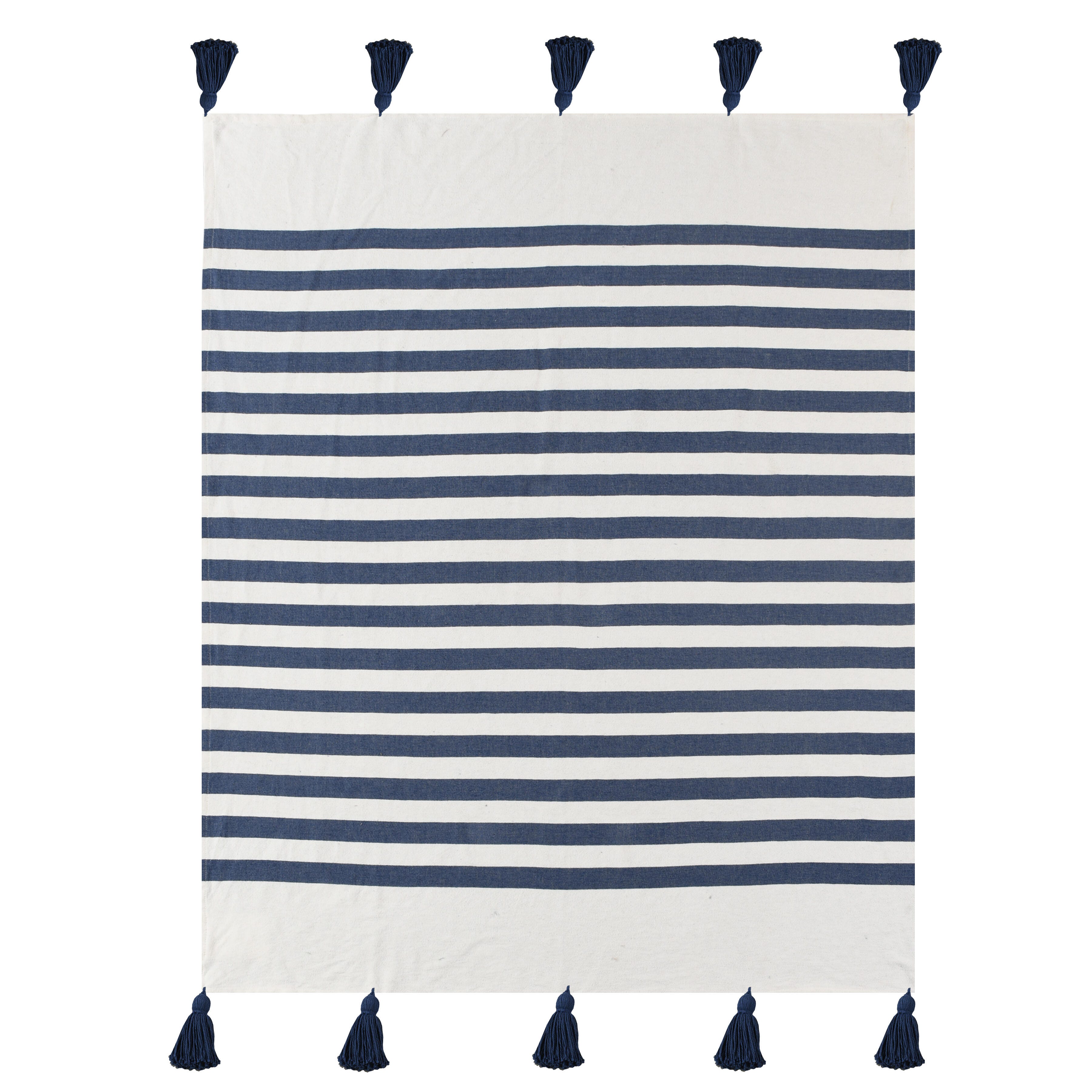 Harbor Striped Throw Blanket, Blue, large