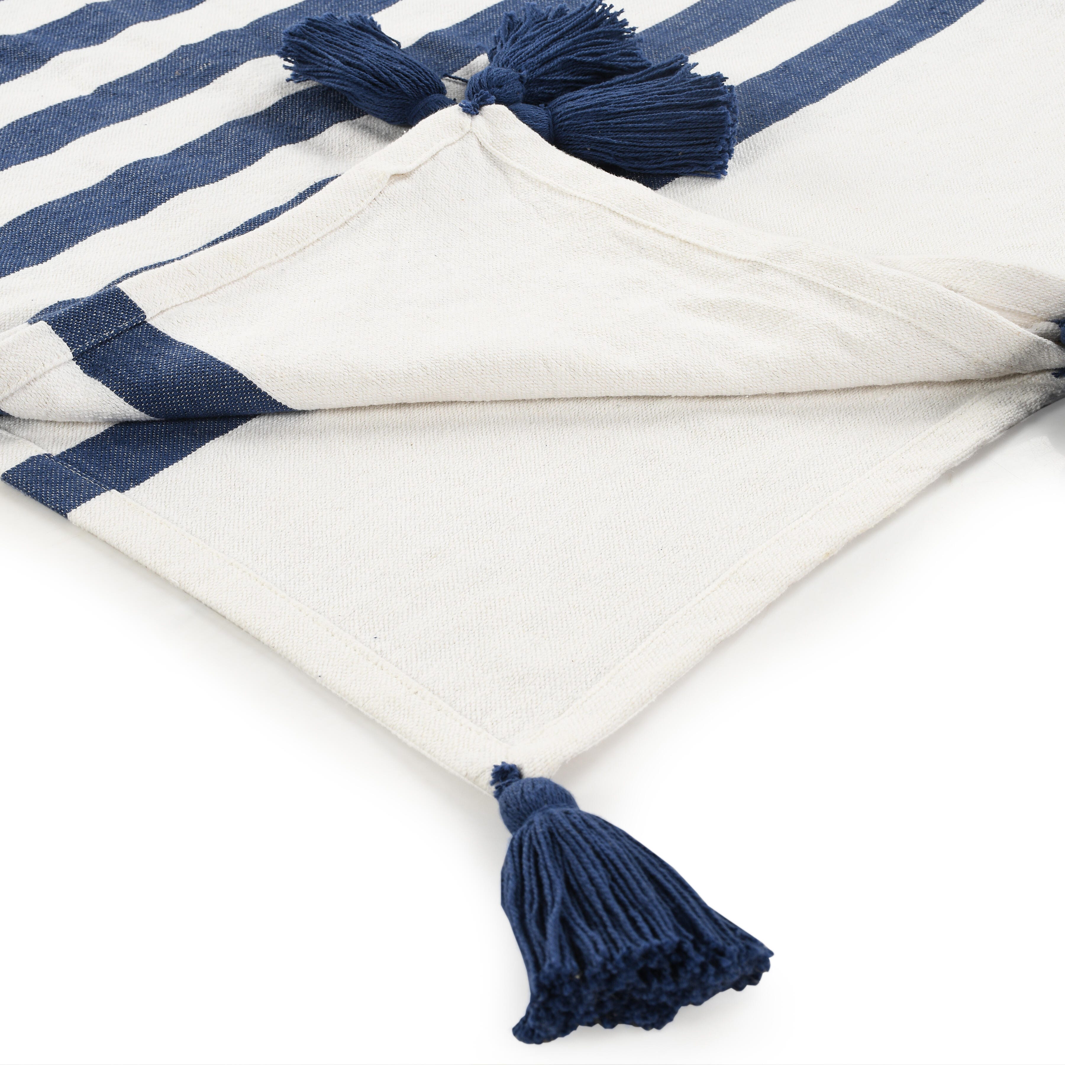 Harbor Striped Throw Blanket, Blue, large