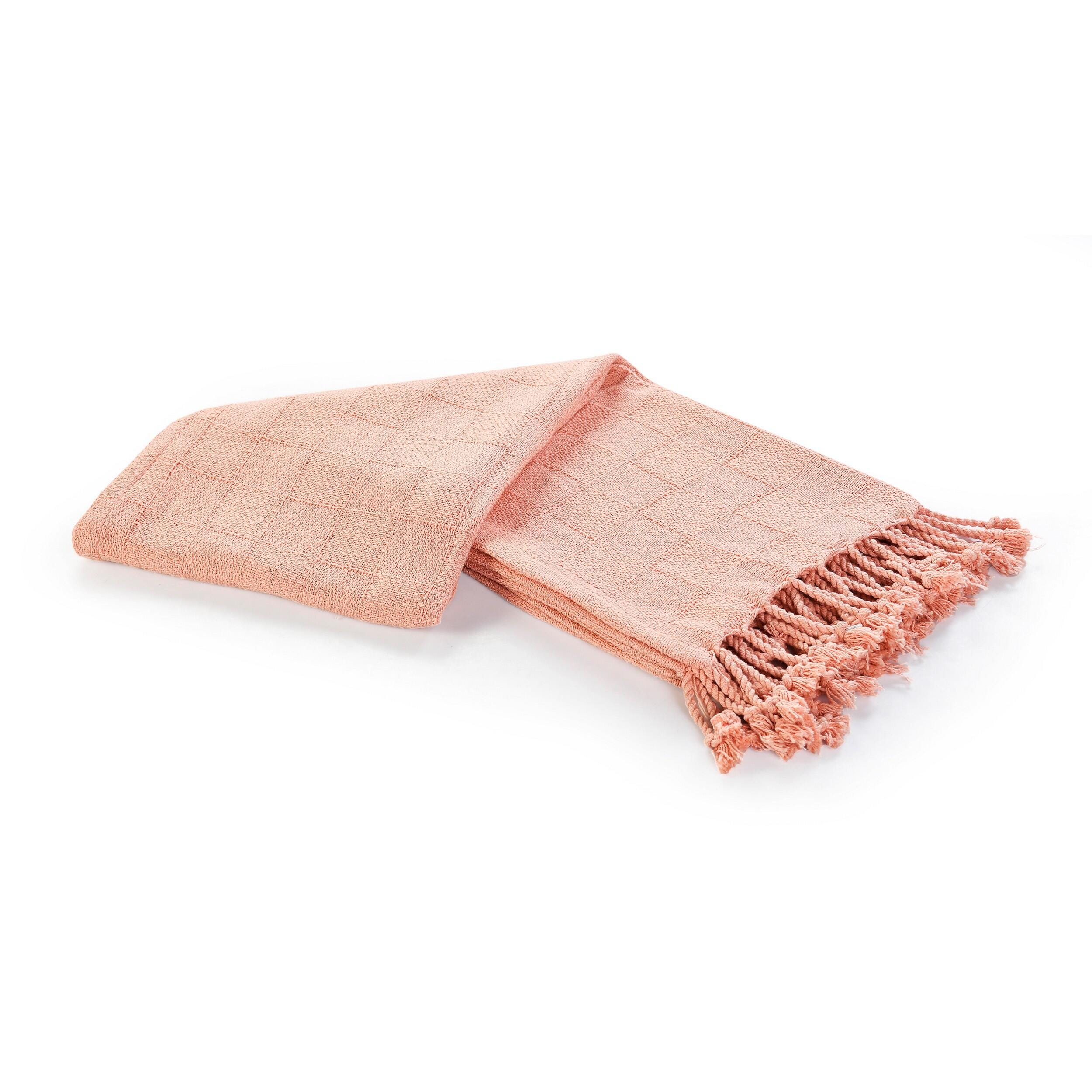 Heather Solid Throw Blanket, Pink, large