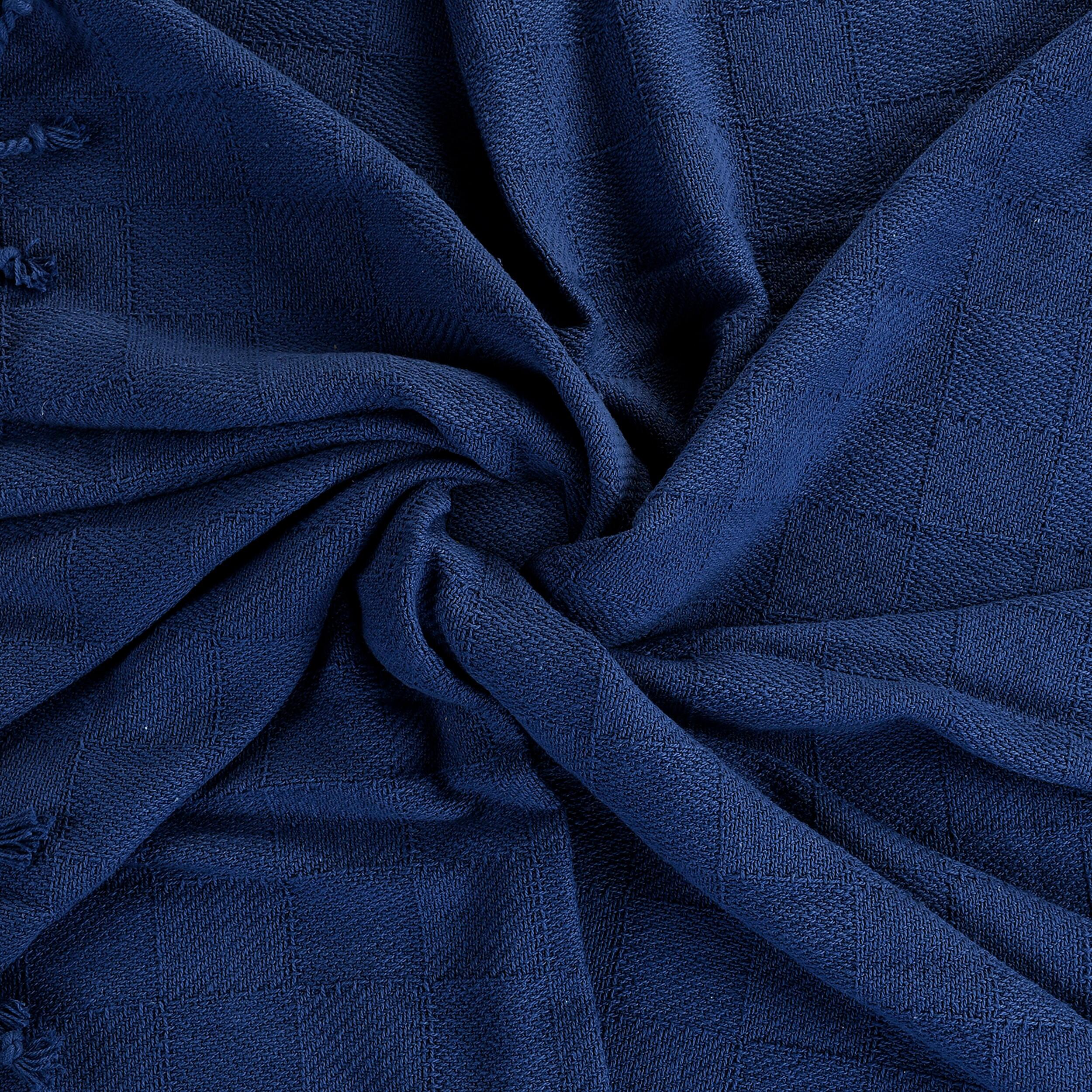 Heather Solid Throw Blanket, Blue, large