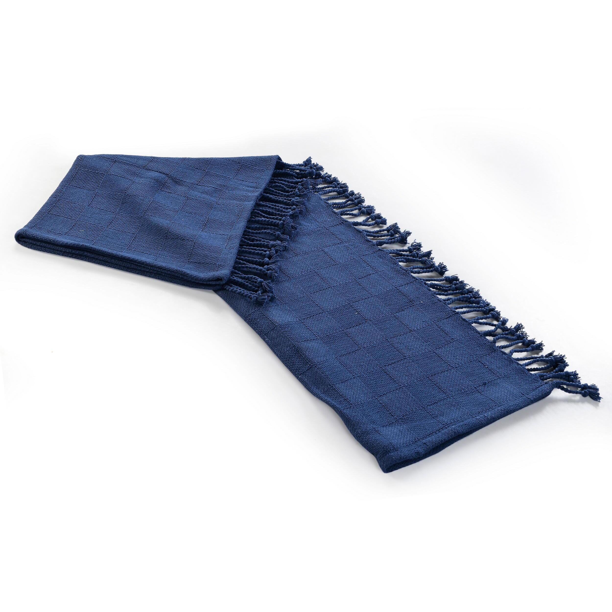 Heather Solid Throw Blanket, Blue, large