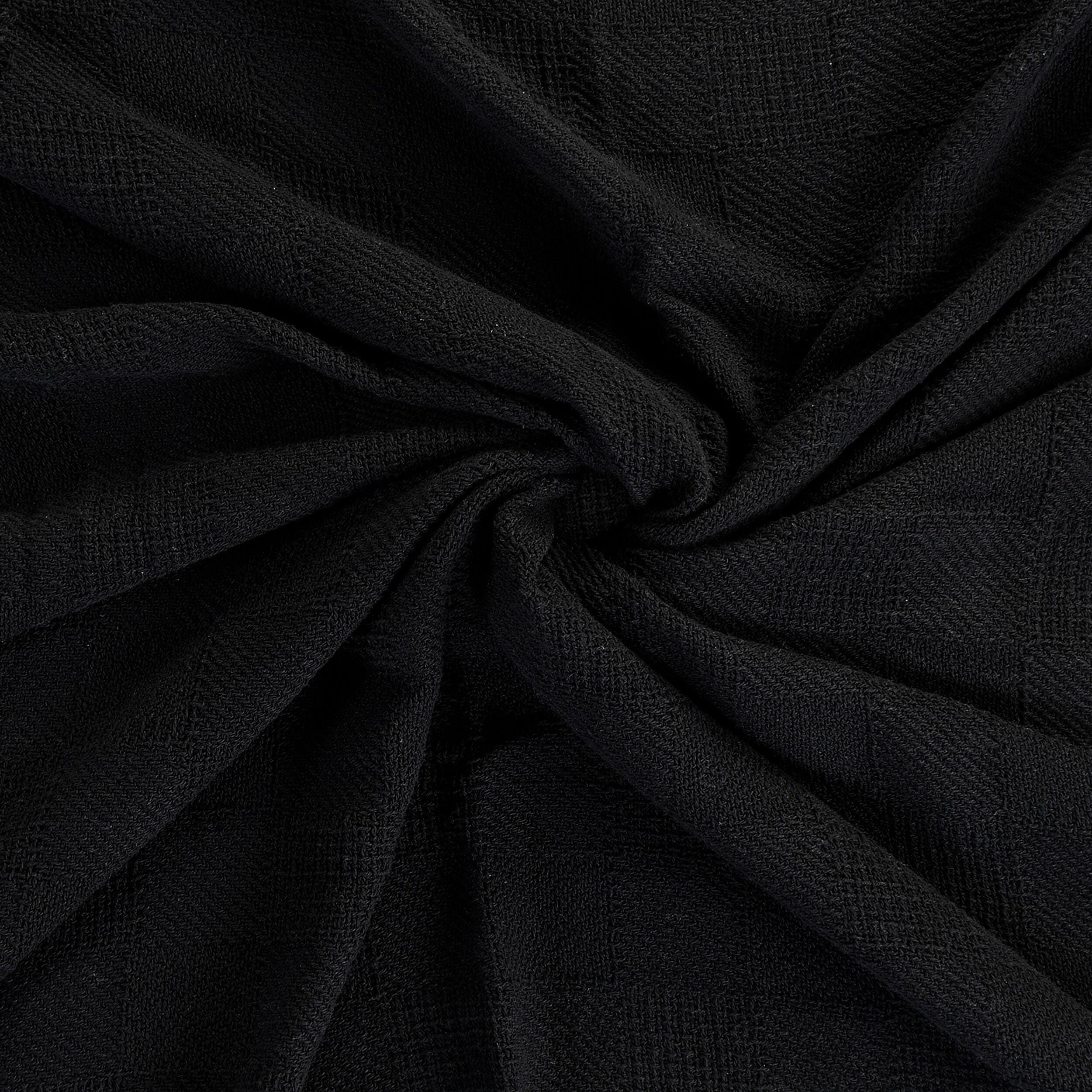 Heather Solid Throw Blanket, Black, large