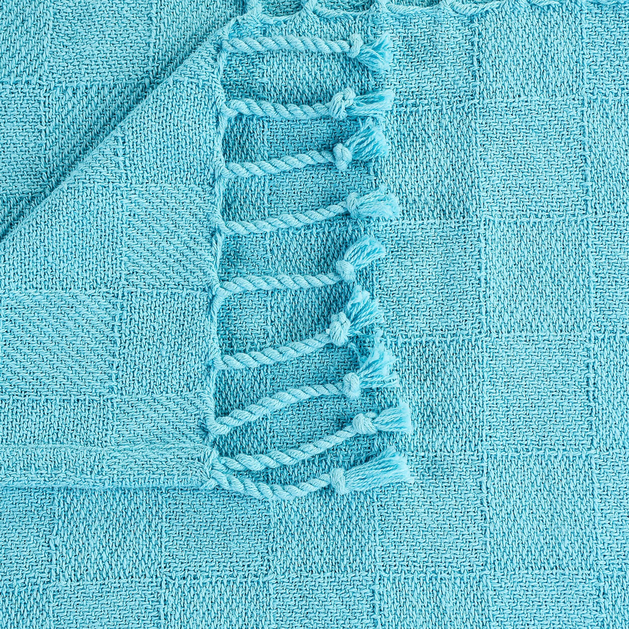 Heather Solid Throw Blanket, Aqua Blue, large