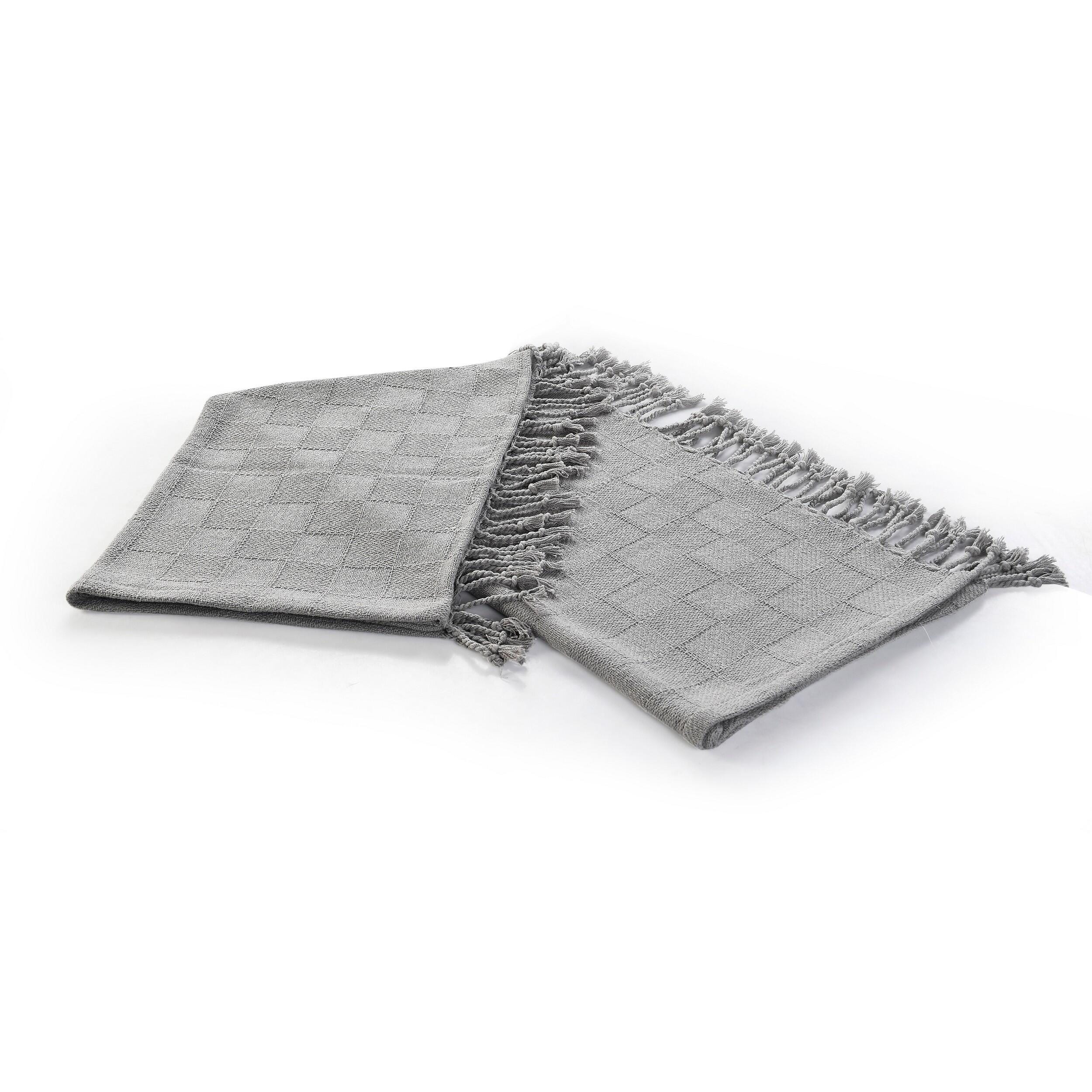 Heather Solid Throw Blanket, Gray, large