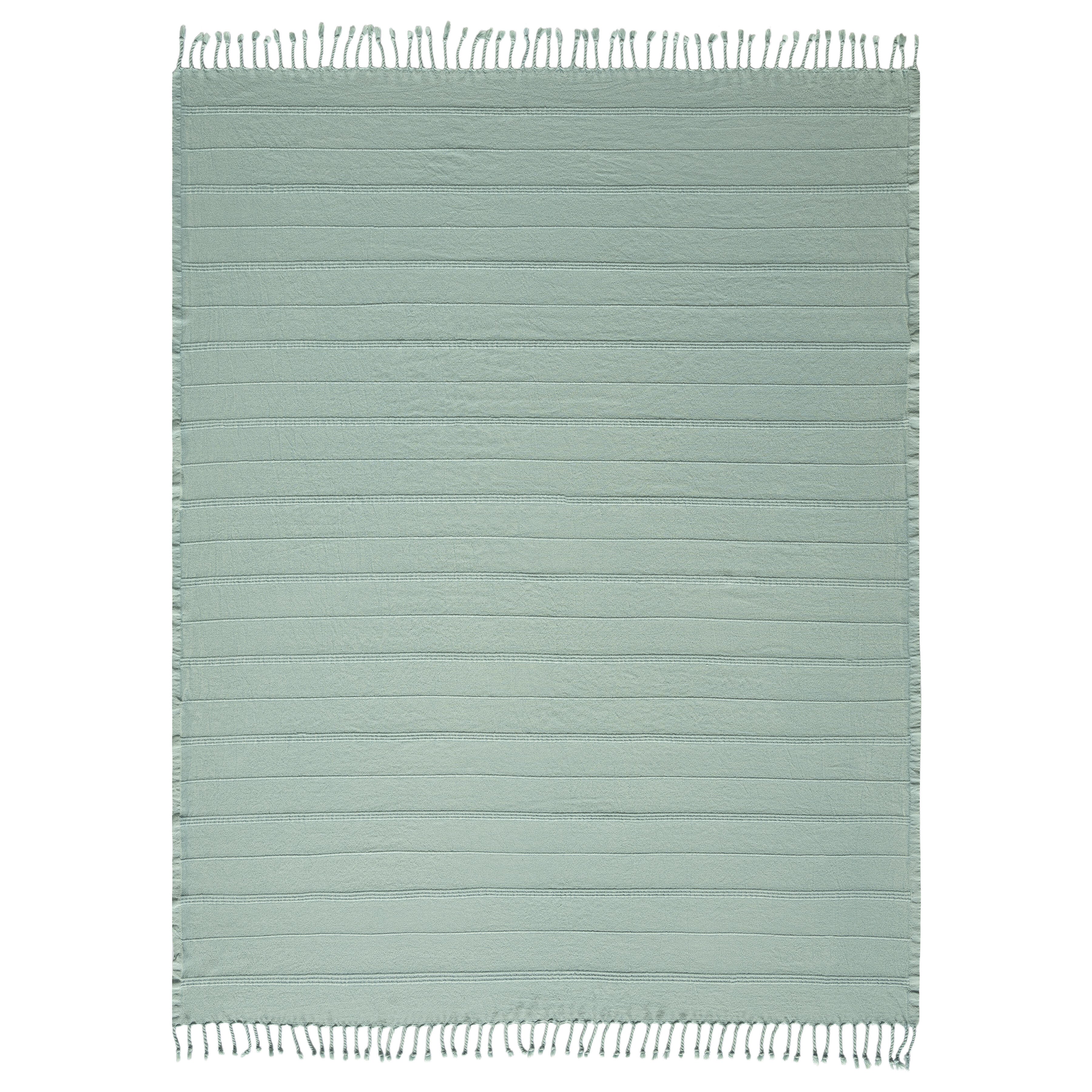 Silas Striped Throw Blanket, Green, large