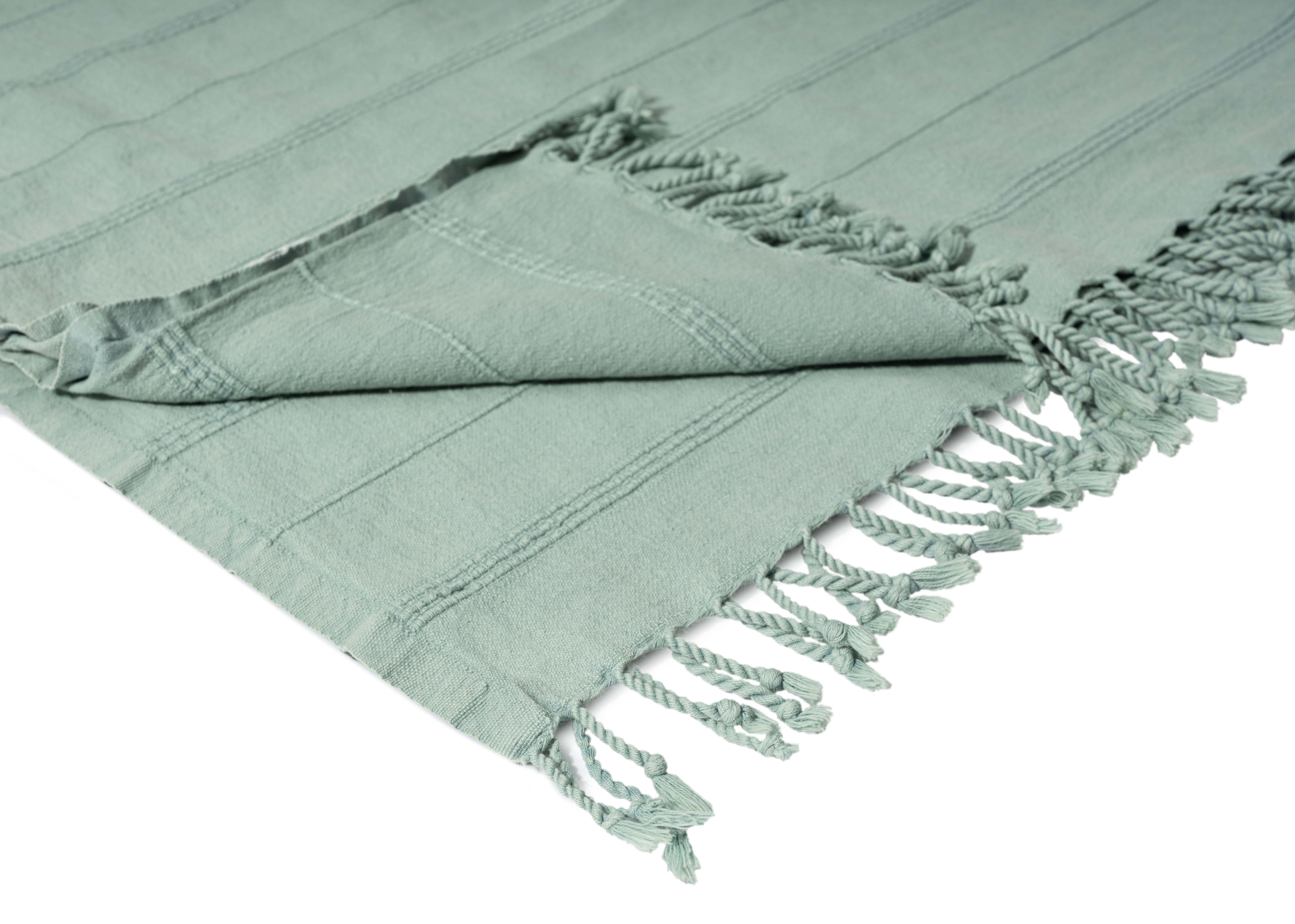 Silas Striped Throw Blanket, Green, large