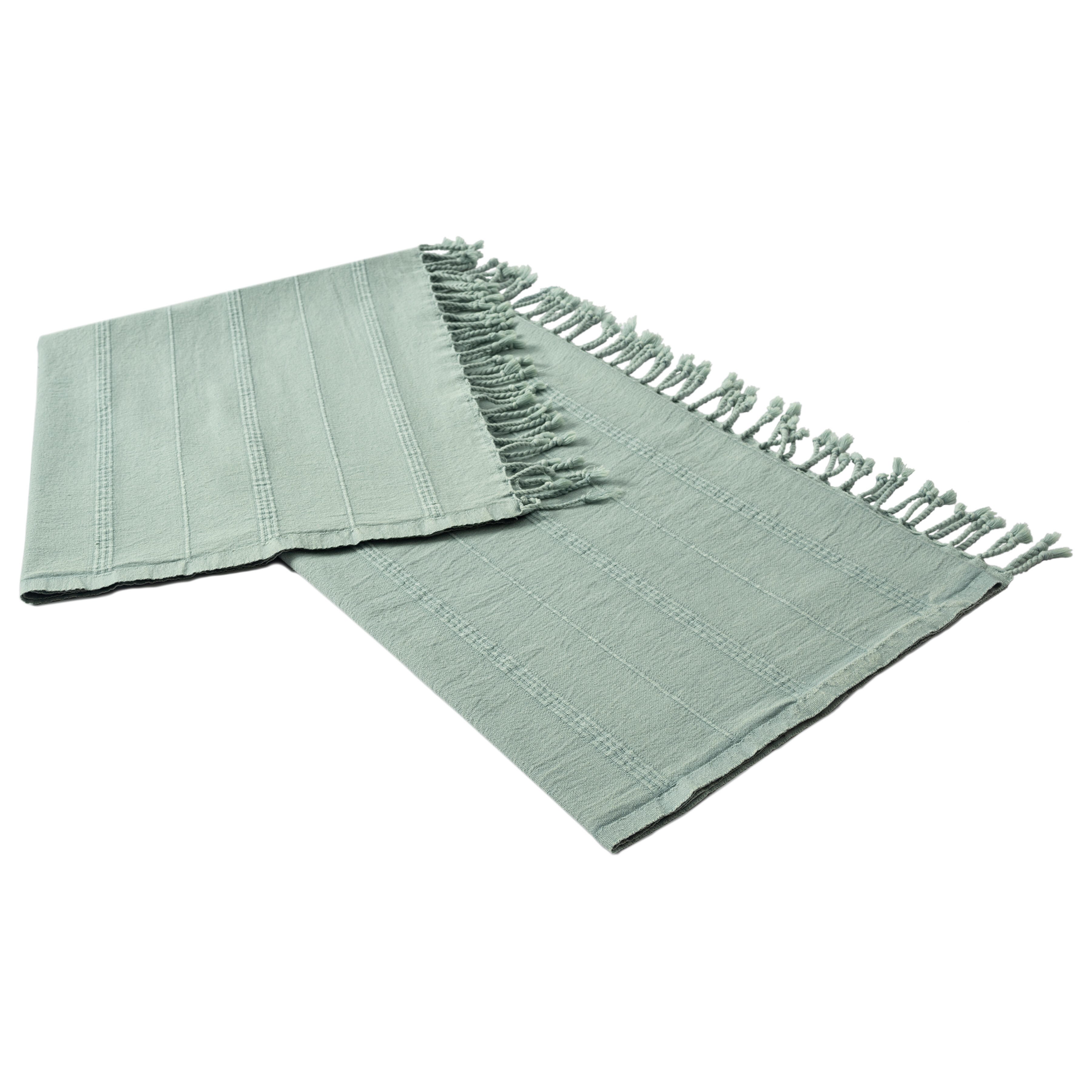 Silas Striped Throw Blanket, Green, large