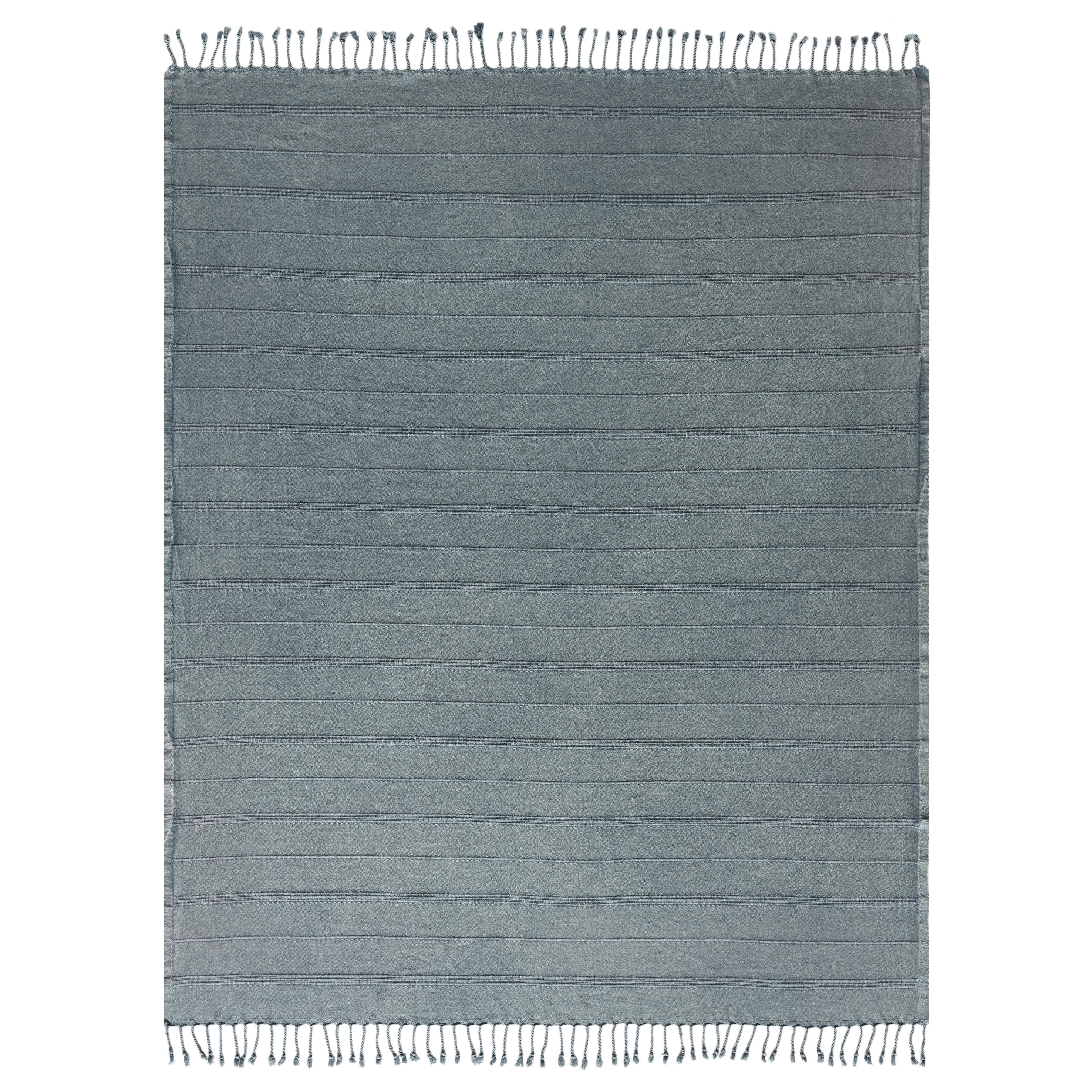 Silas Striped Throw Blanket, Gray, large