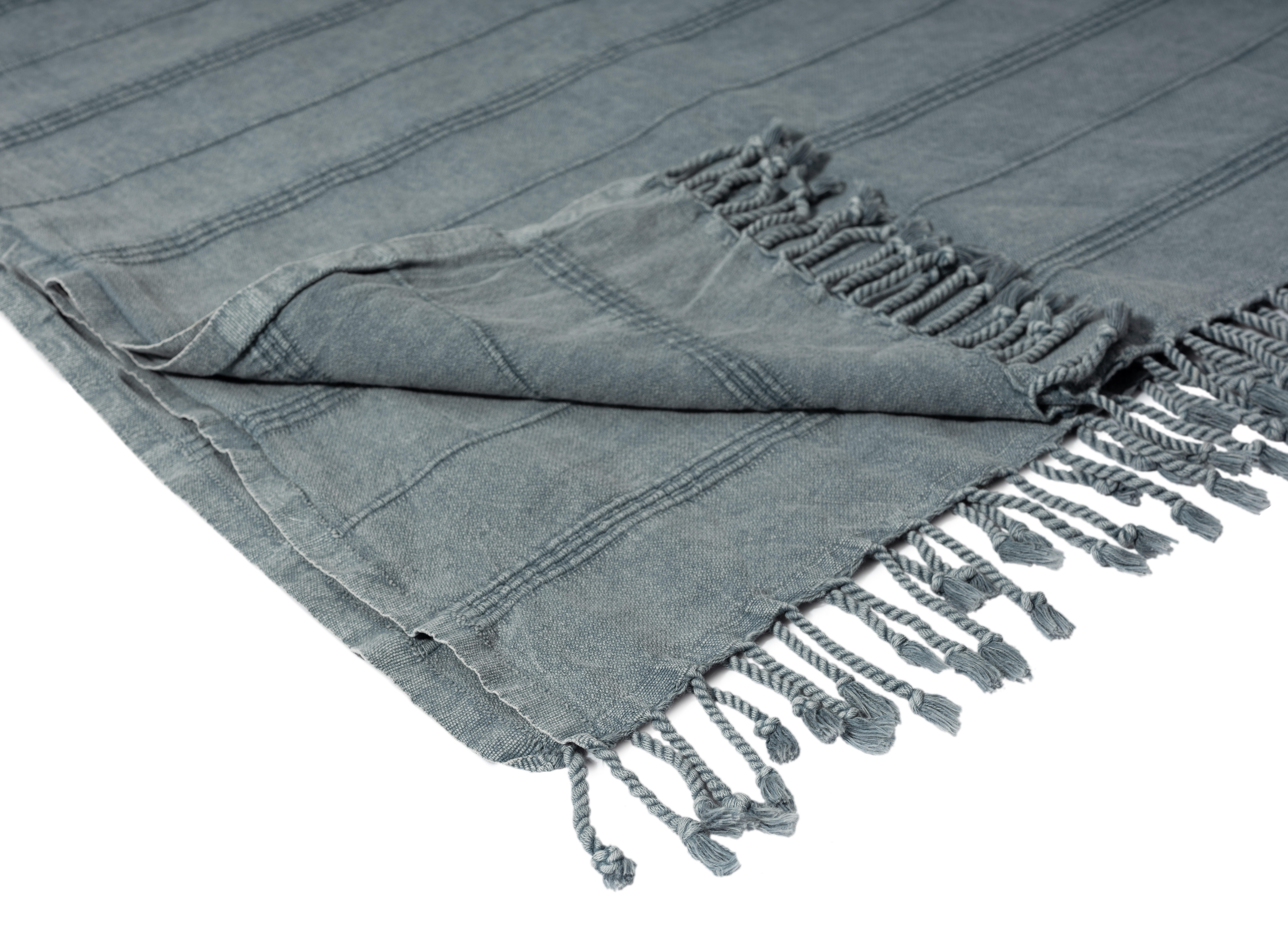 Silas Striped Throw Blanket, Gray, large