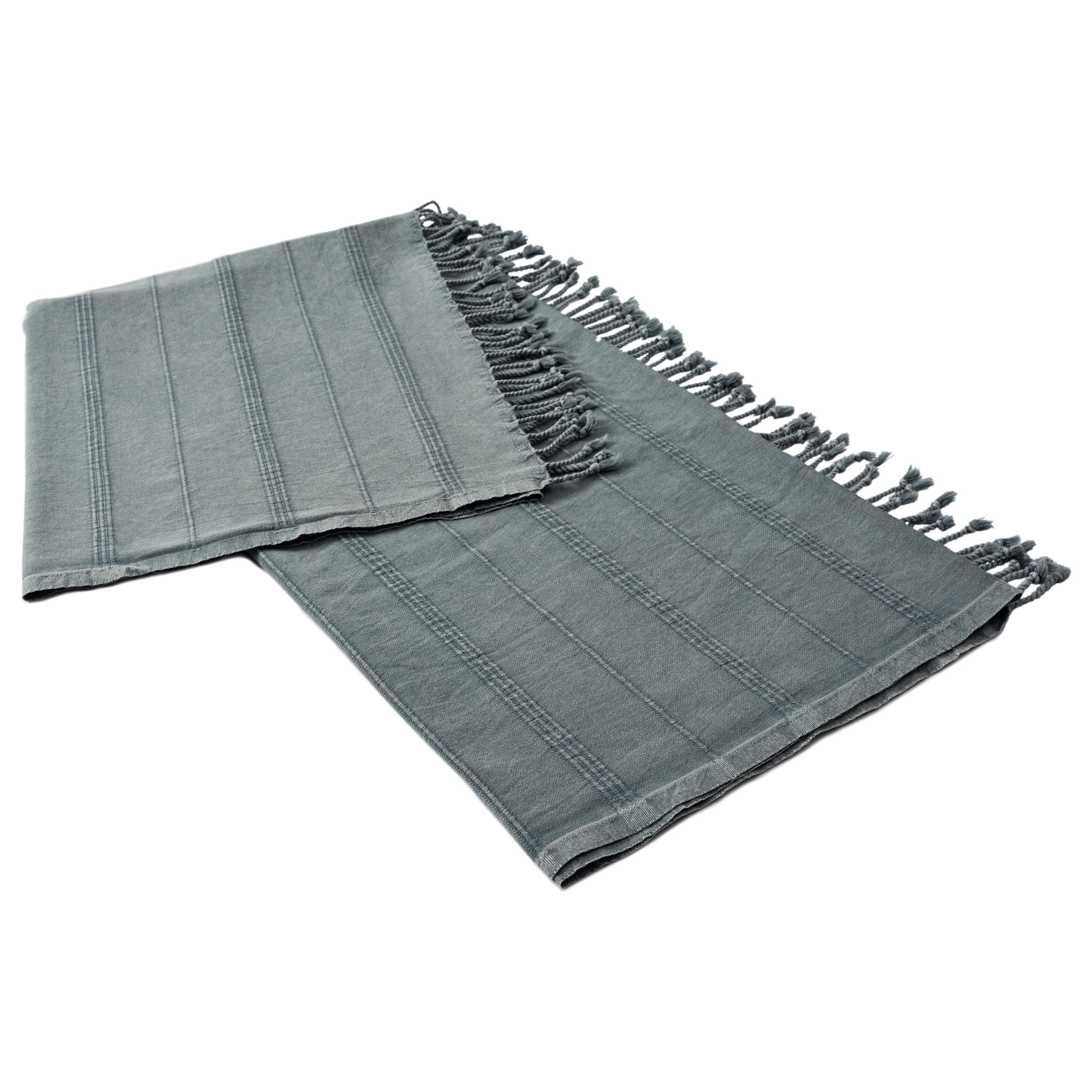 Silas Striped Throw Blanket, Gray, large