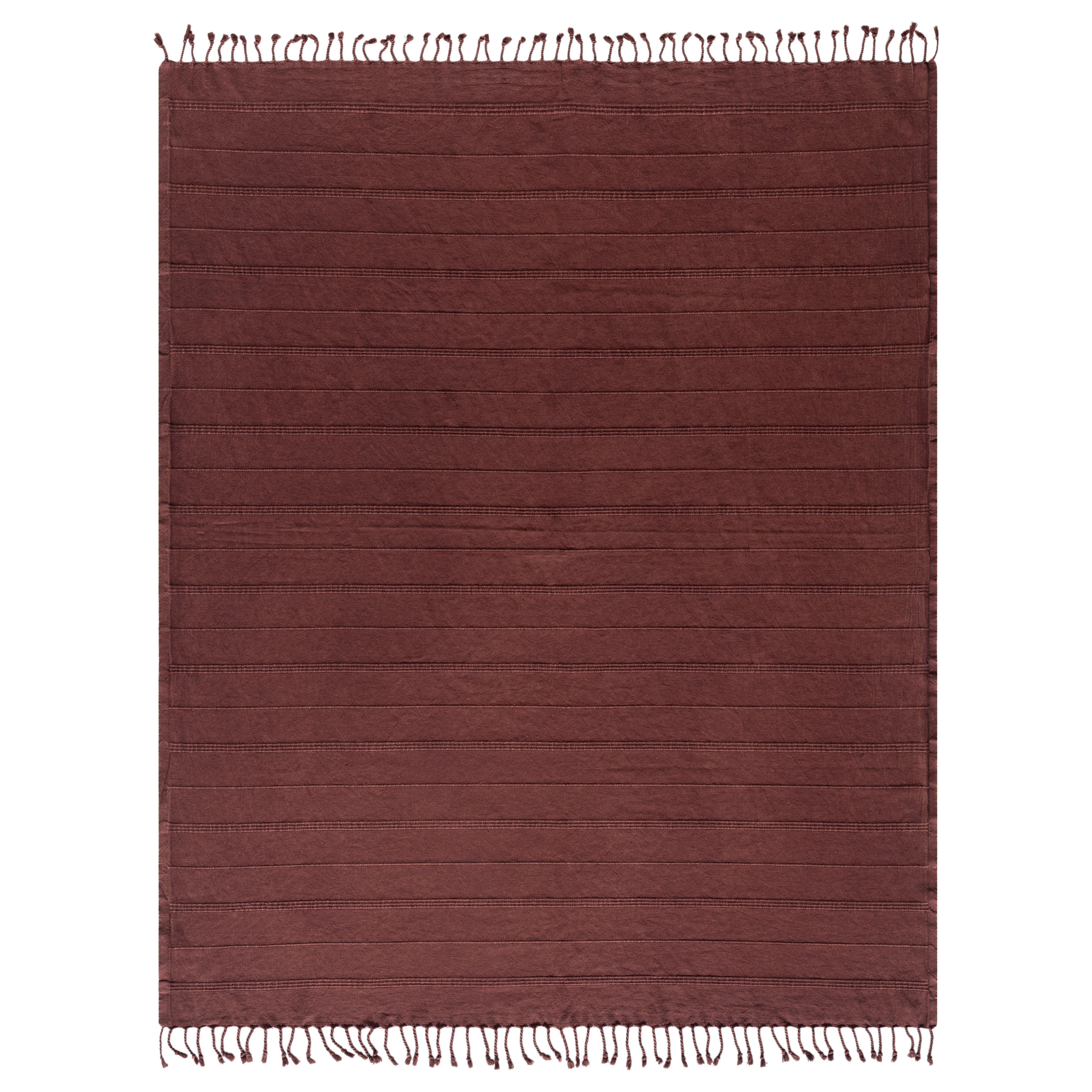 Silas Striped Throw Blanket, Red, large