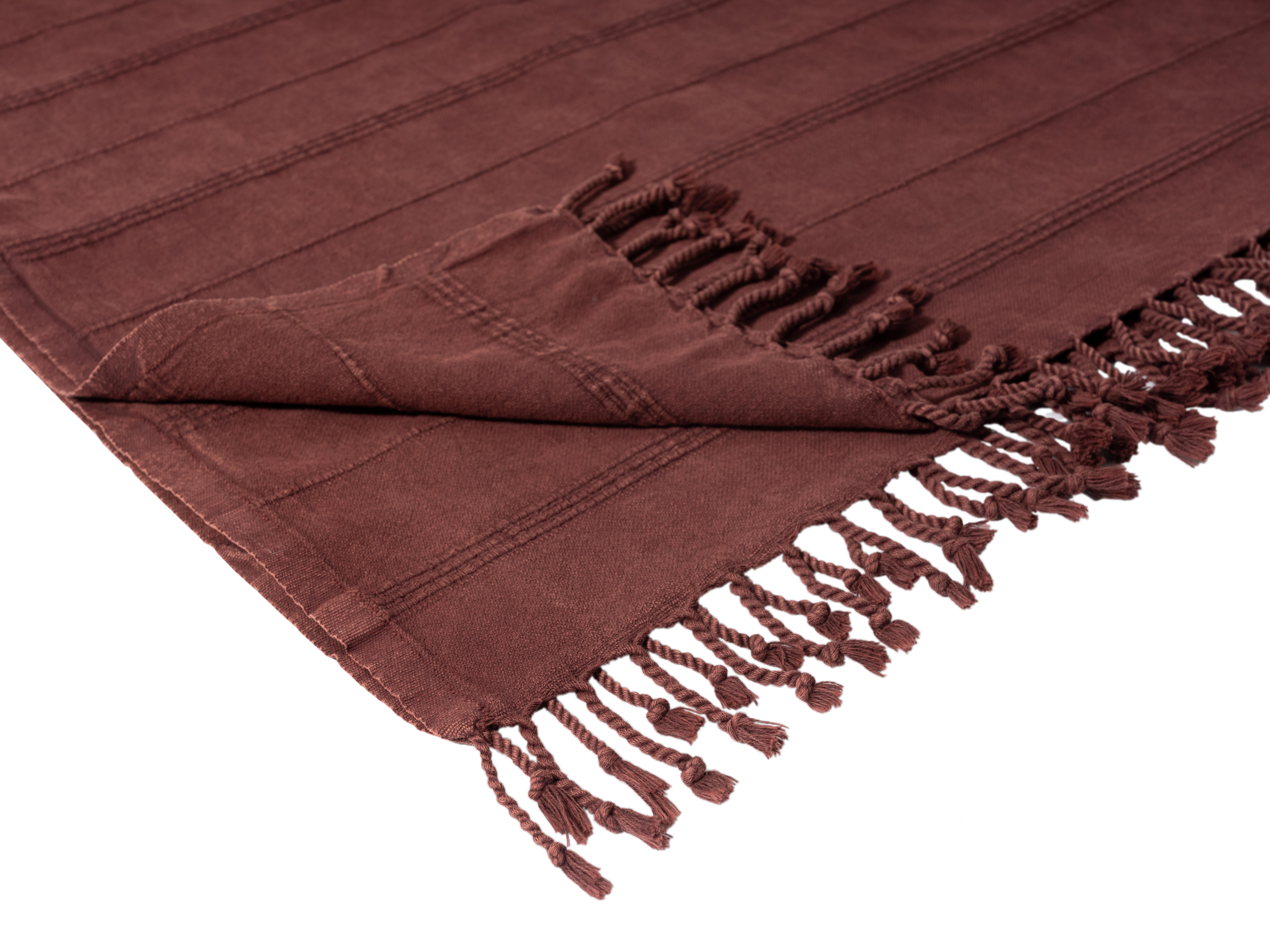 Silas Striped Throw Blanket, Red, large