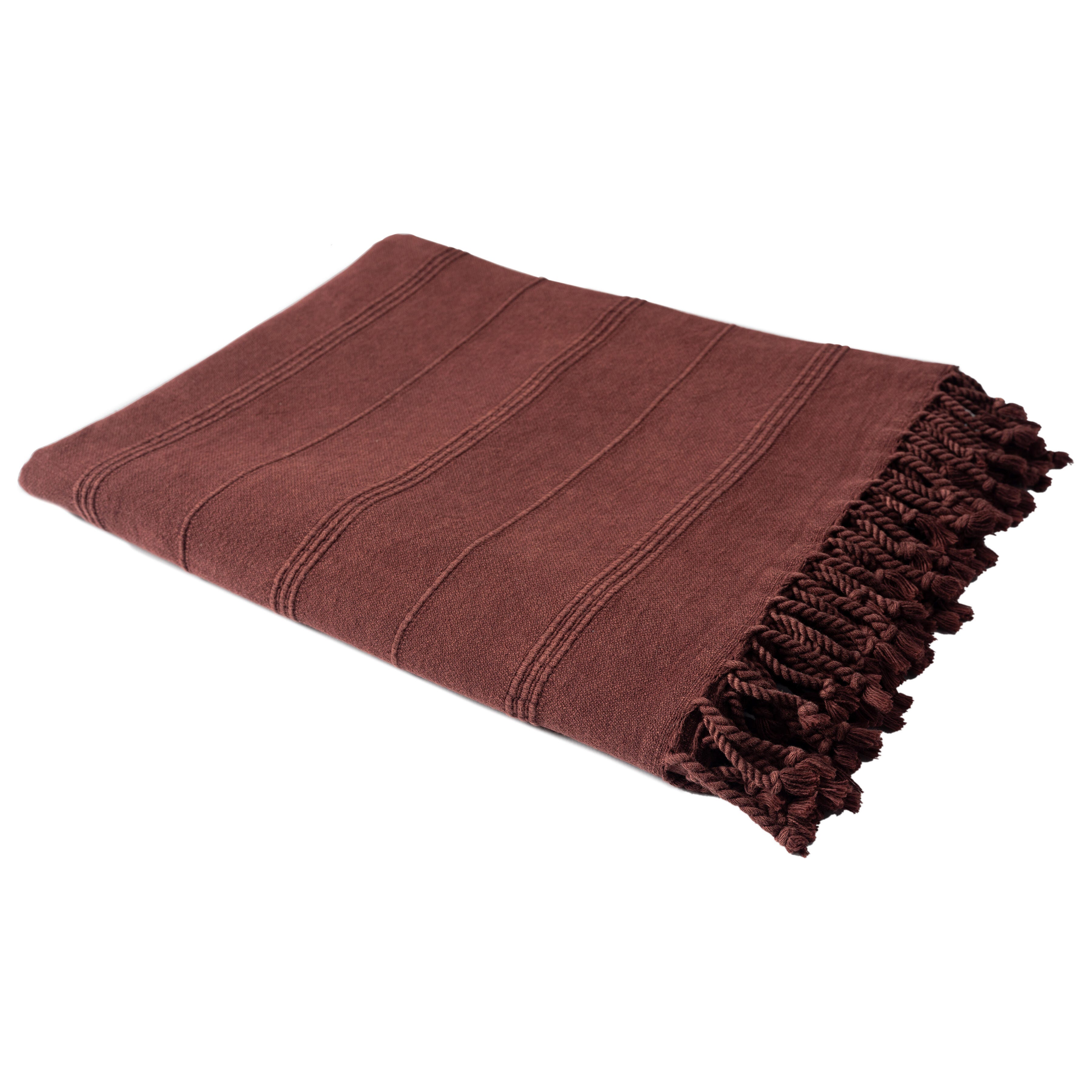 Silas Striped Throw Blanket, Red, large