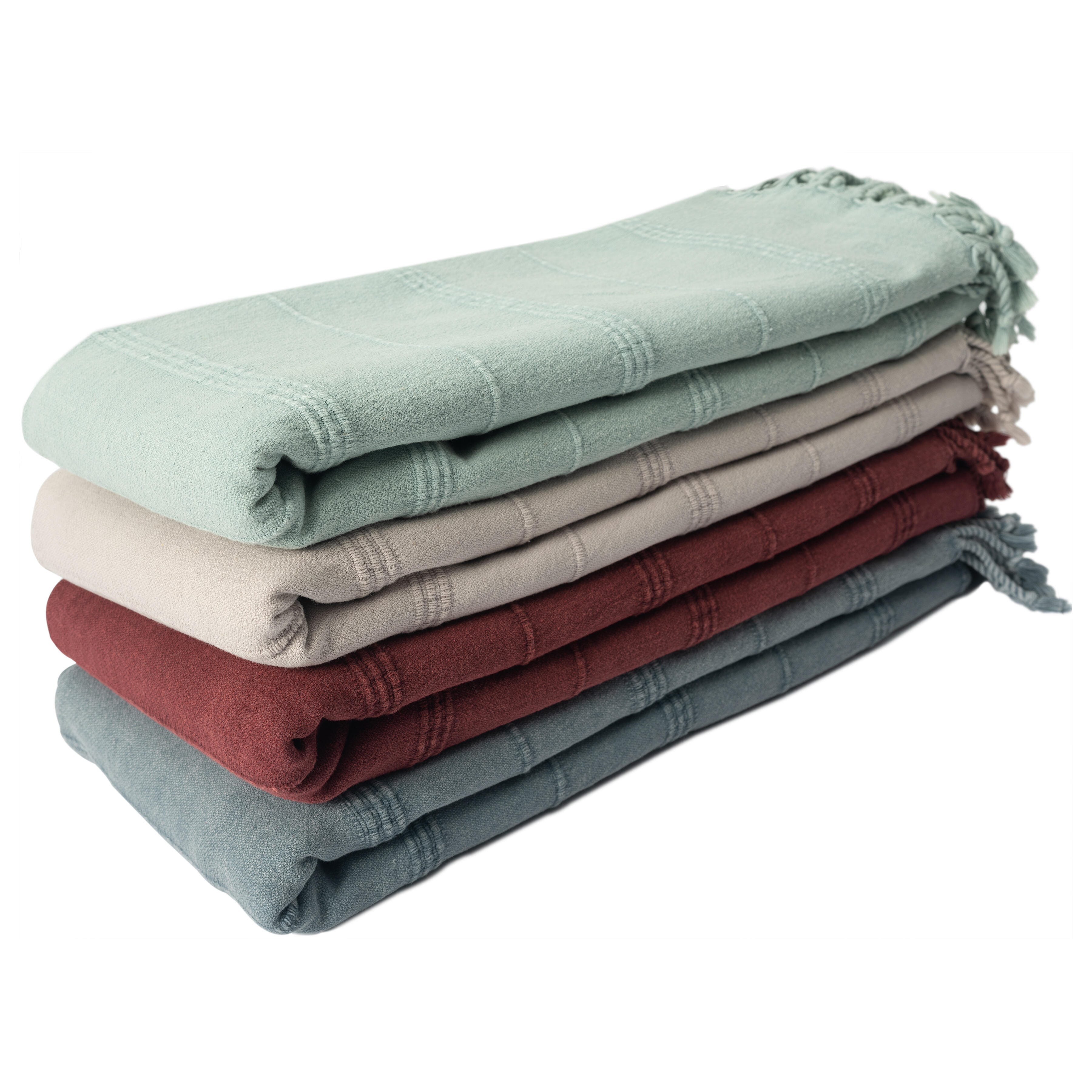 Silas Striped Throw Blanket, Red, large