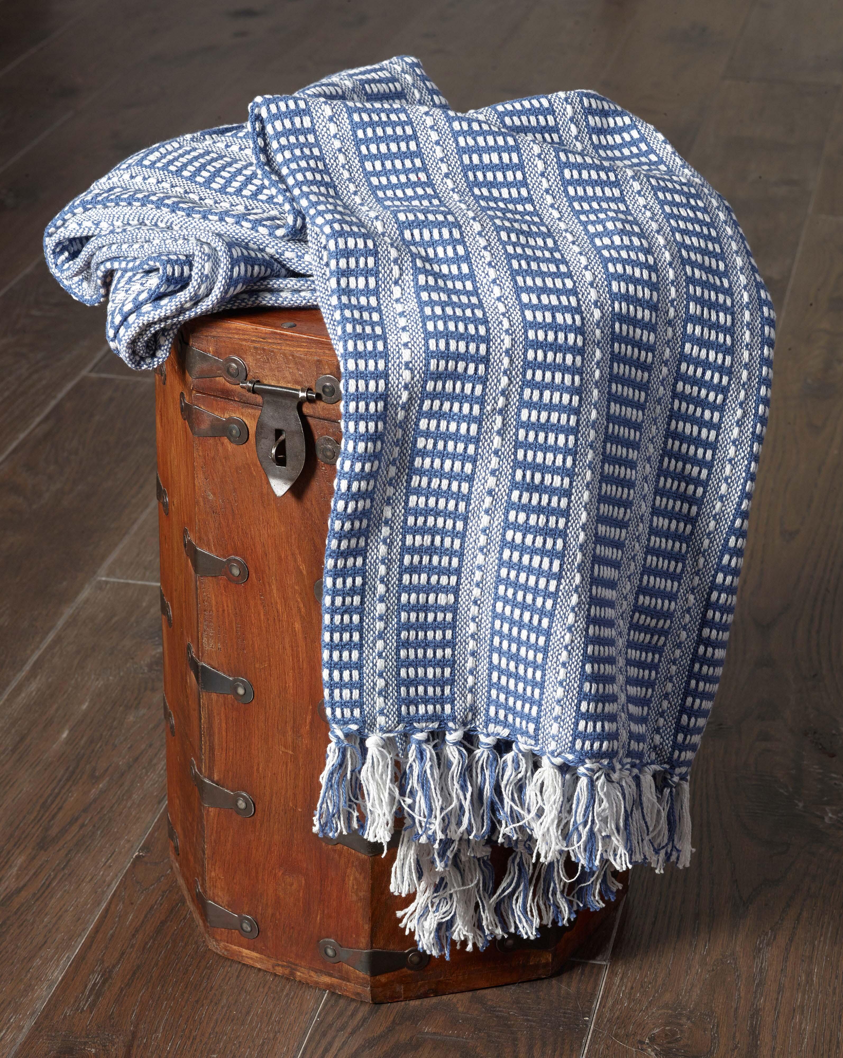 Ridgeline Striped Throw Blanket, Blue, large
