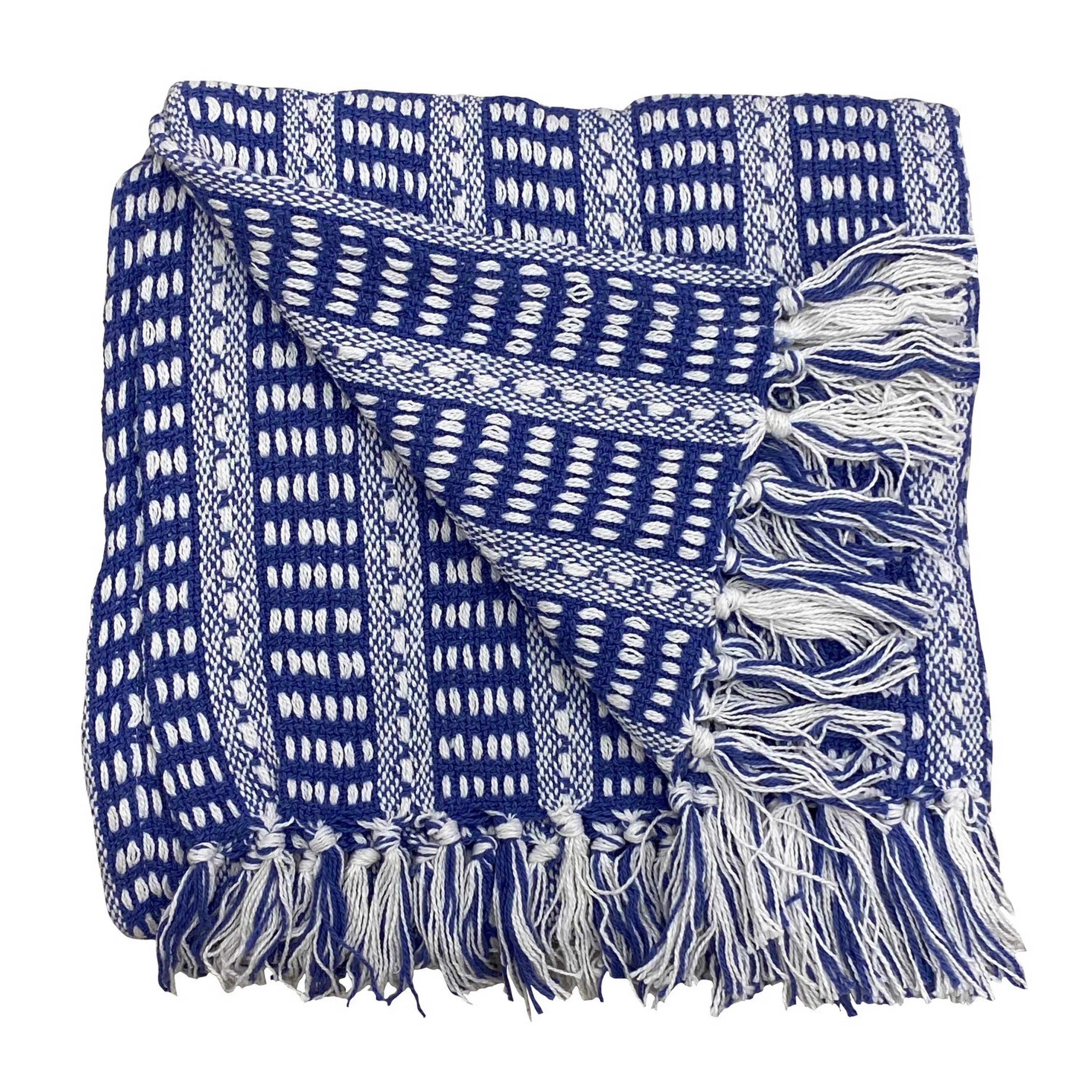 Ridgeline Striped Throw Blanket, Blue, large