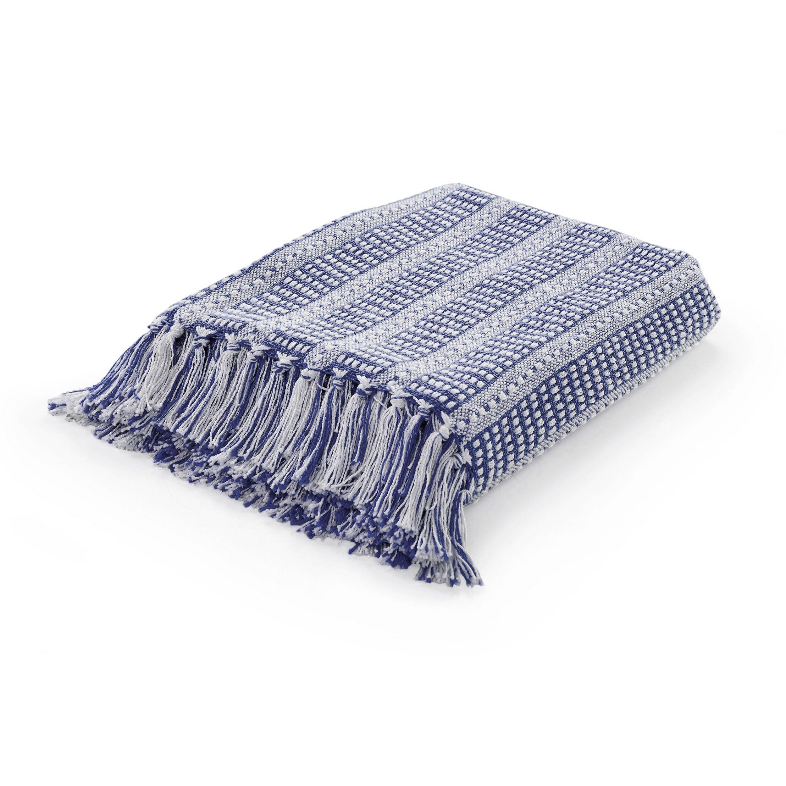 Ridgeline Striped Throw Blanket, Blue, large