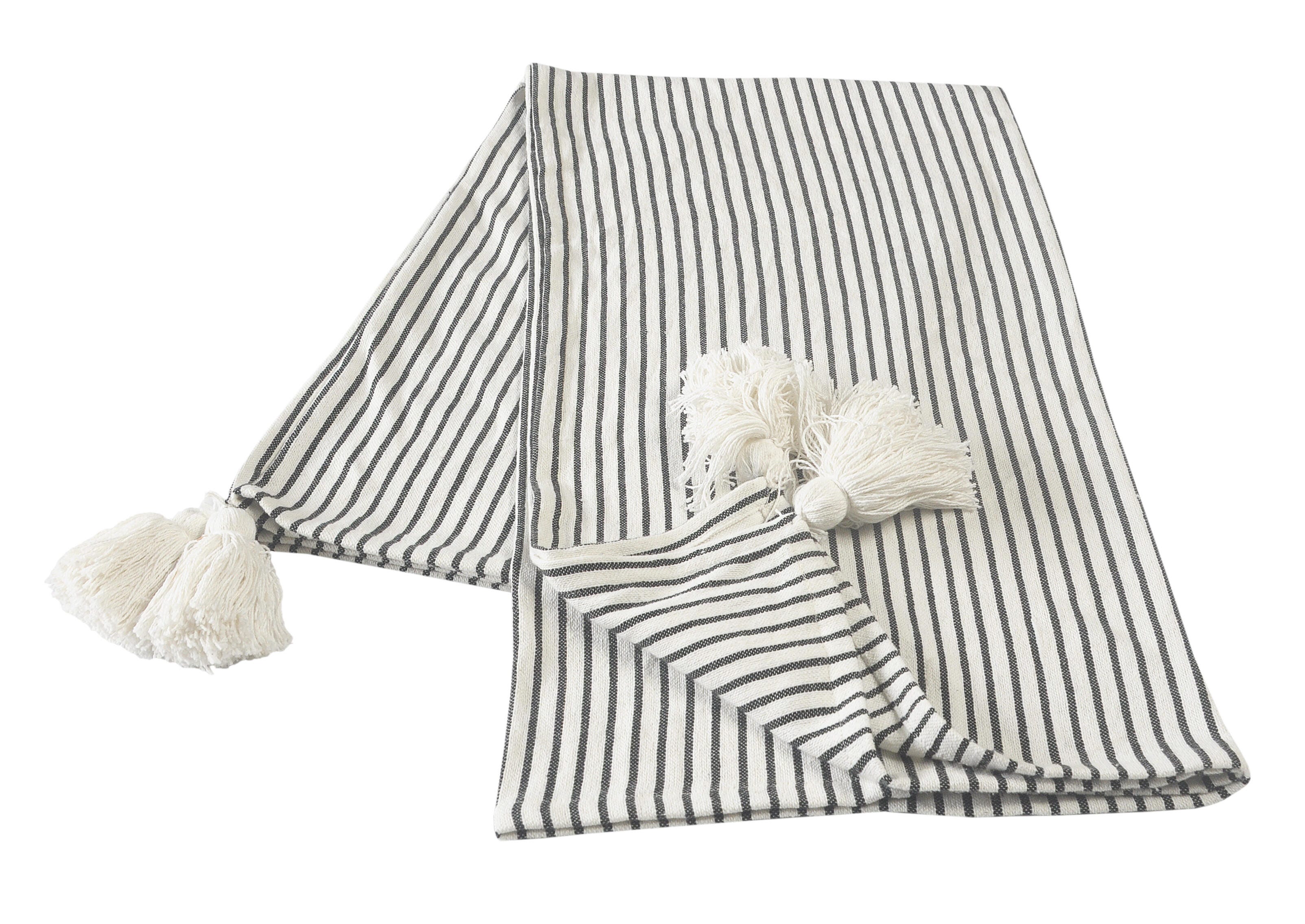 Insignia Striped Throw Blanket, Black, large