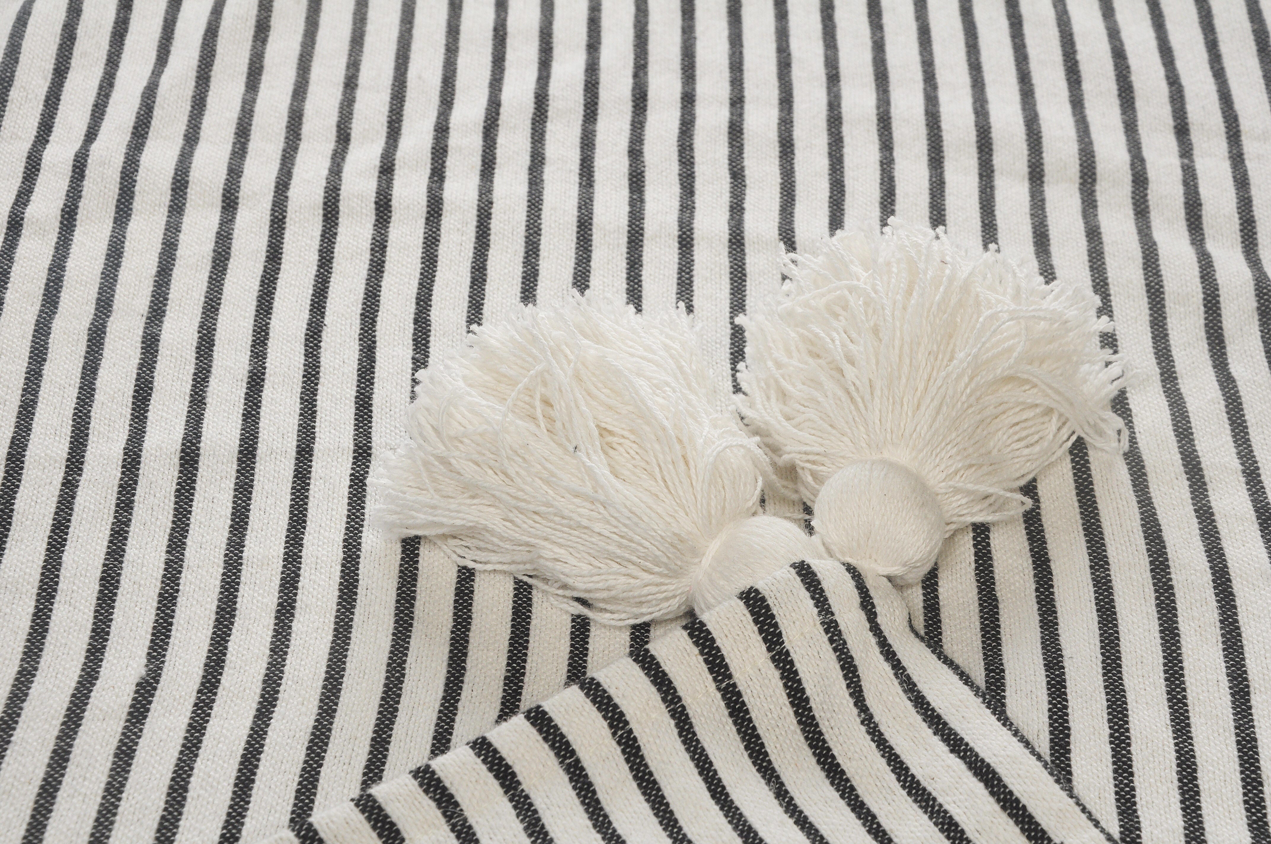 Insignia Striped Throw Blanket, Black, large