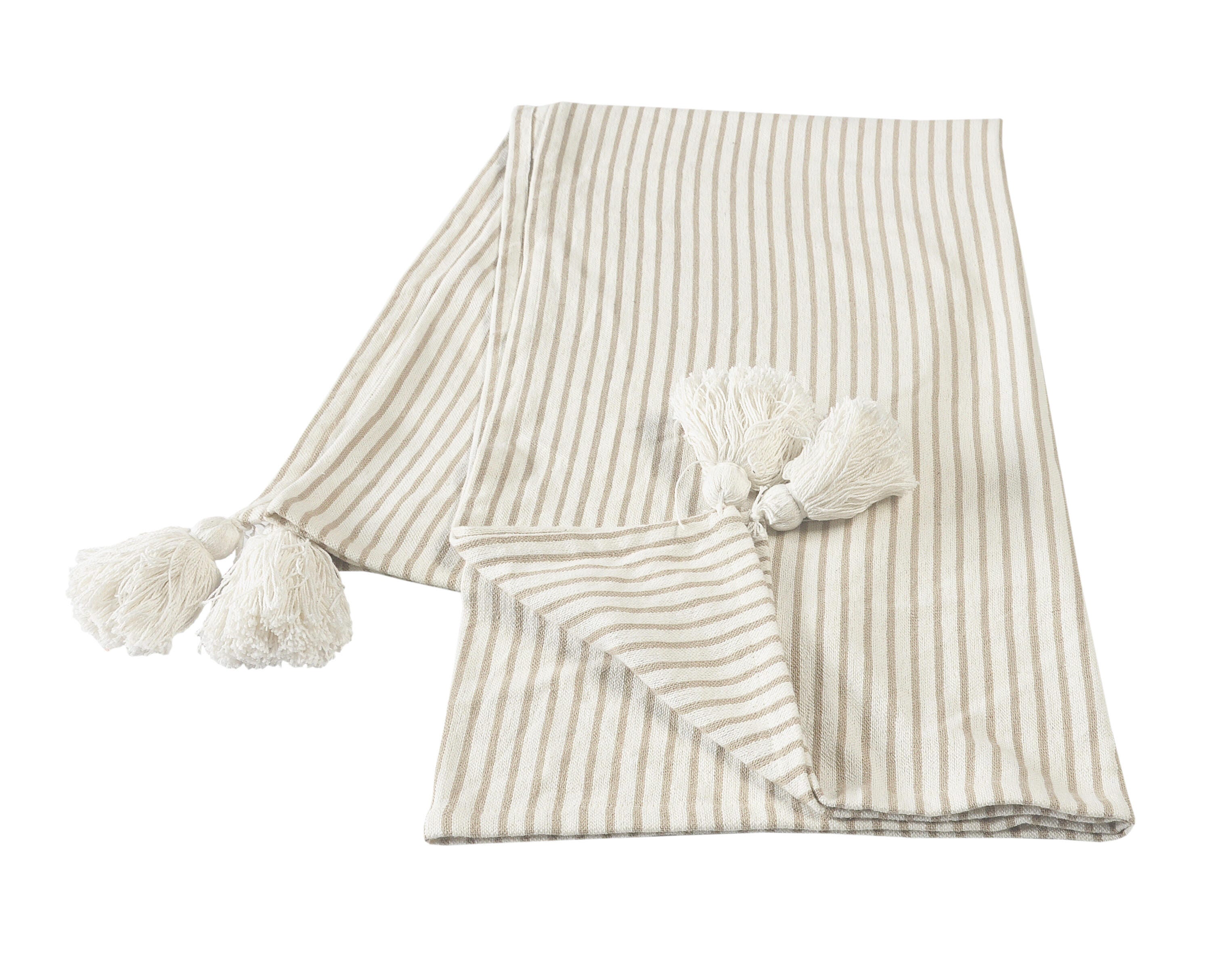 Insignia Striped Throw Blanket, Gray, large