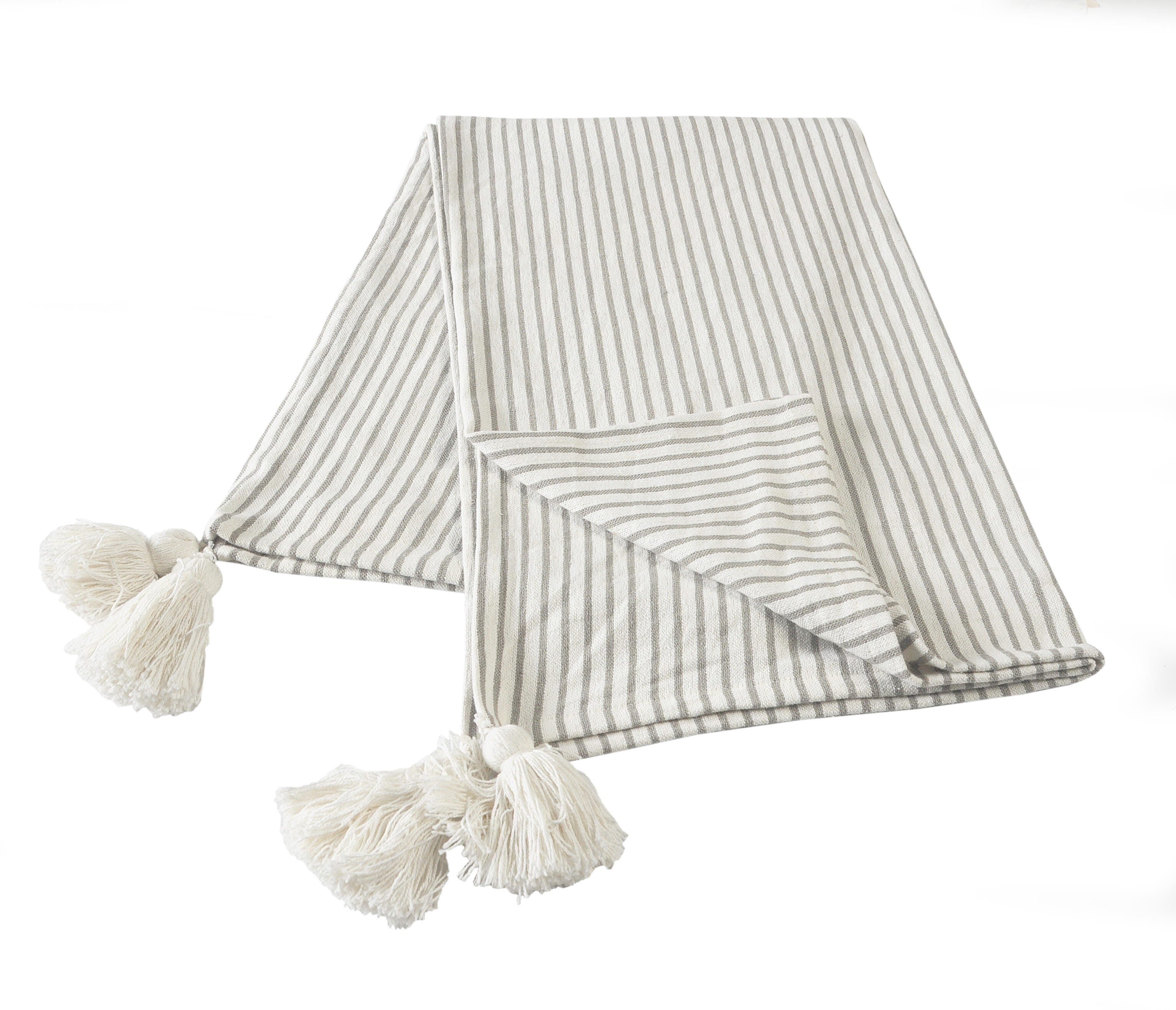 Insignia Striped Throw Blanket, Gray, large