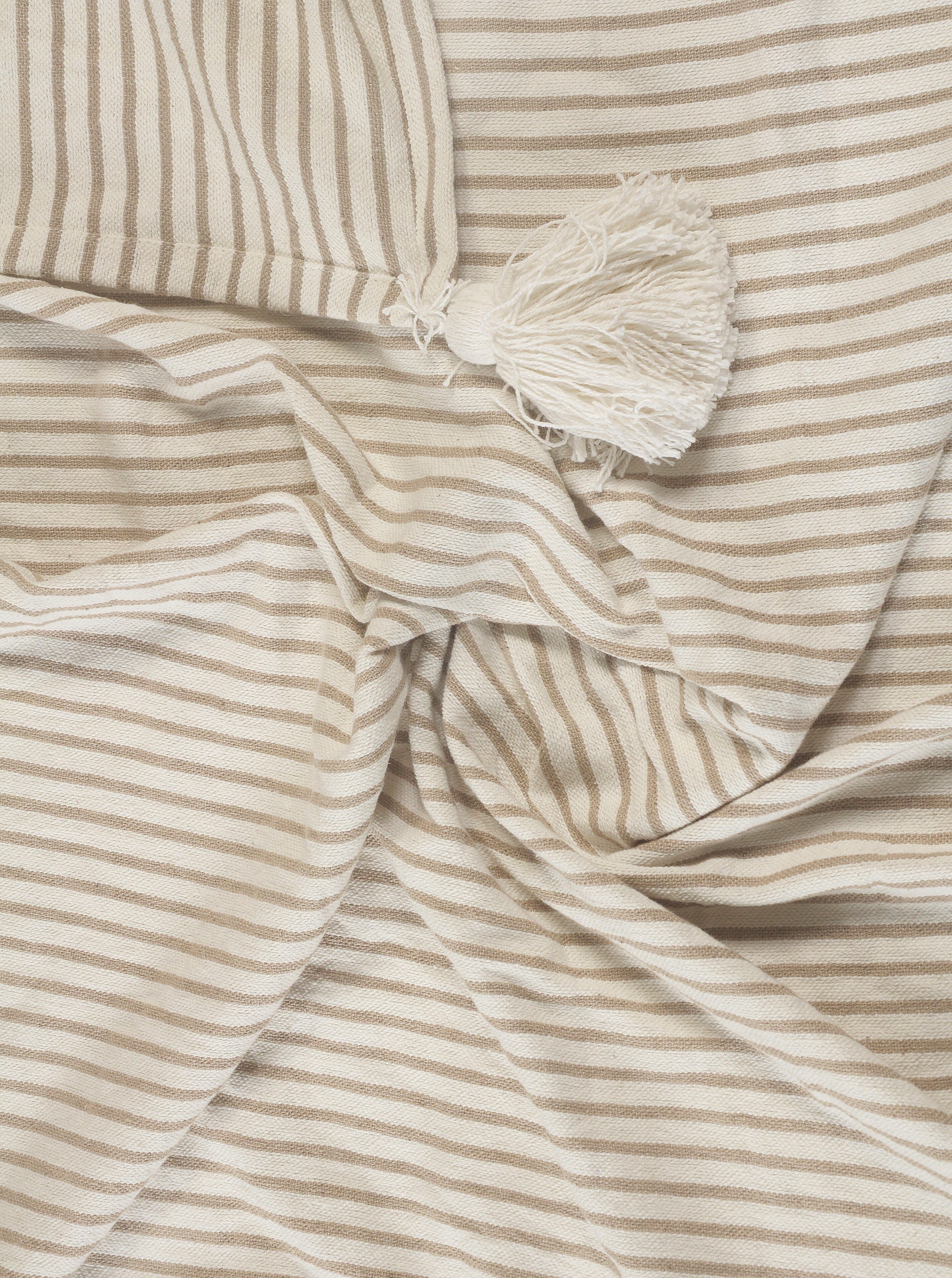 Insignia Striped Throw Blanket, Brown, large