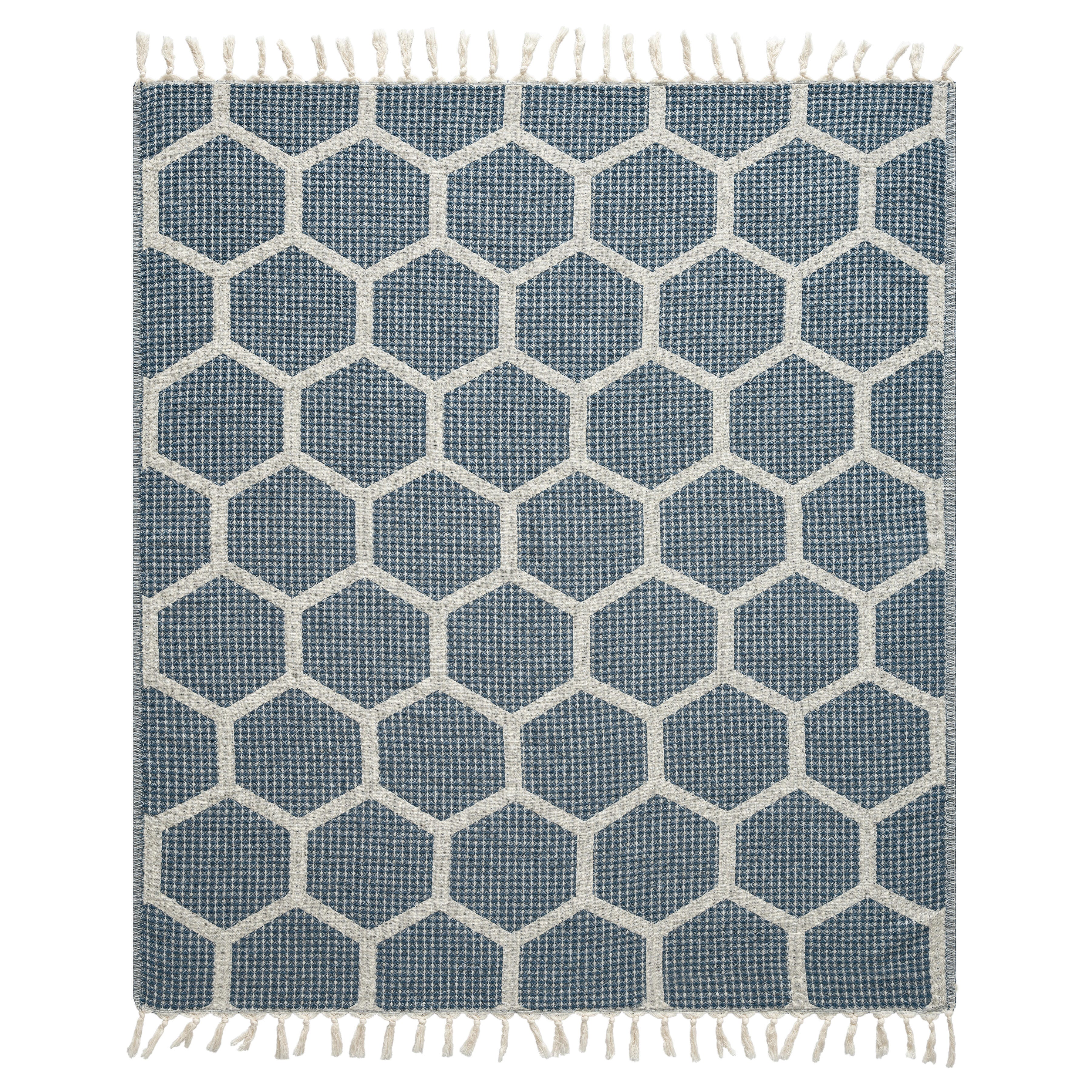 Avery Geometric Throw Blanket, Blue, large