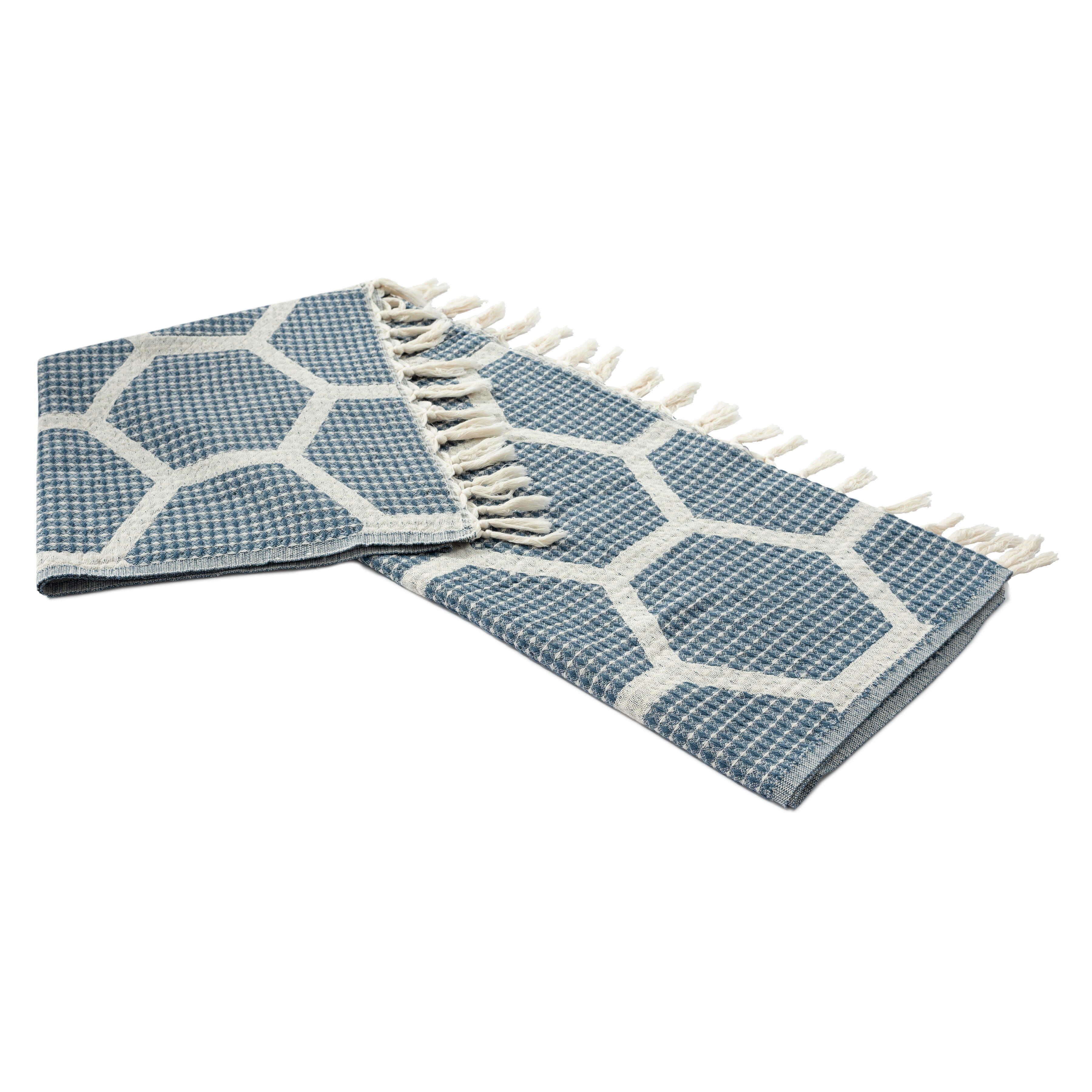 Avery Geometric Throw Blanket, Blue, large