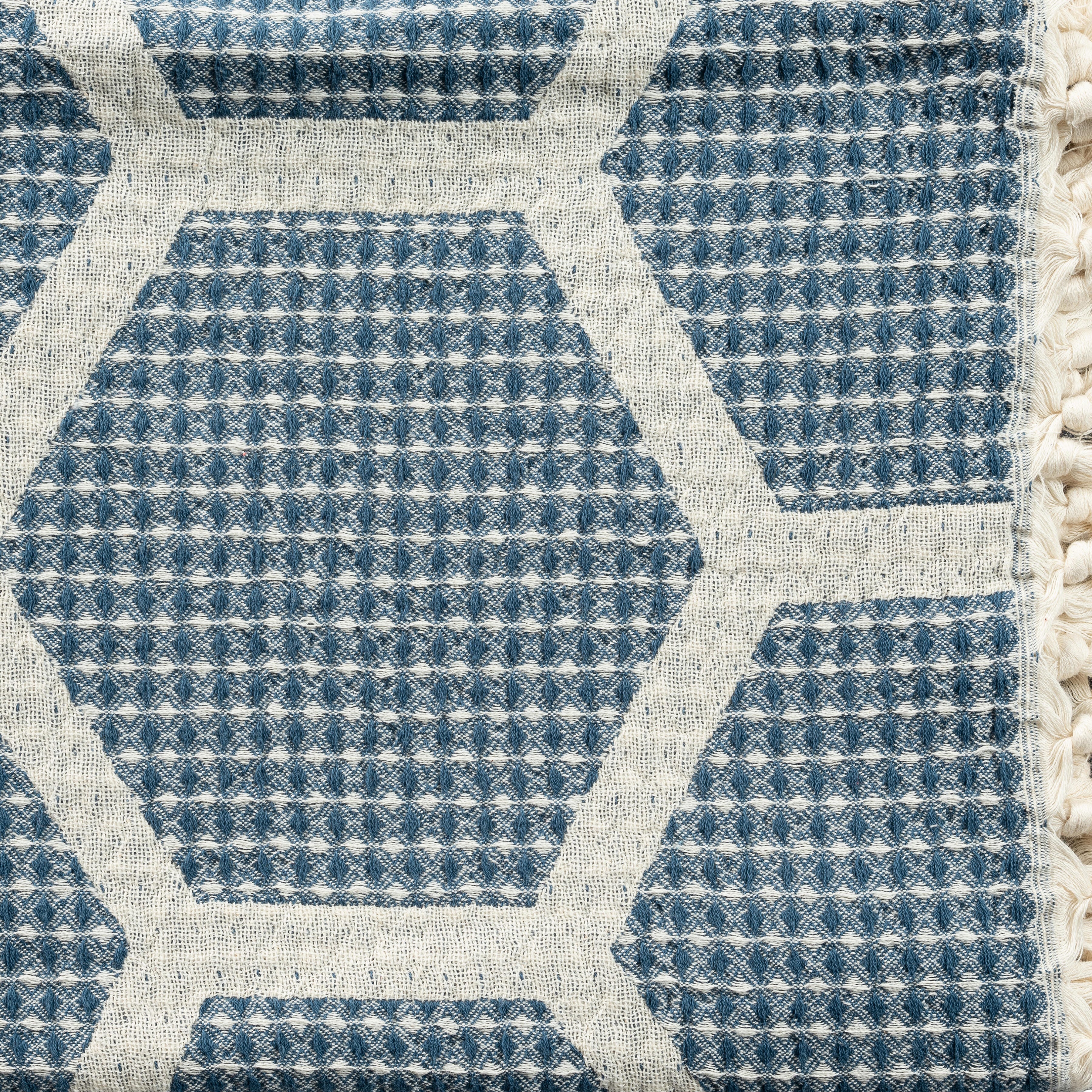 Avery Geometric Throw Blanket, Blue, large