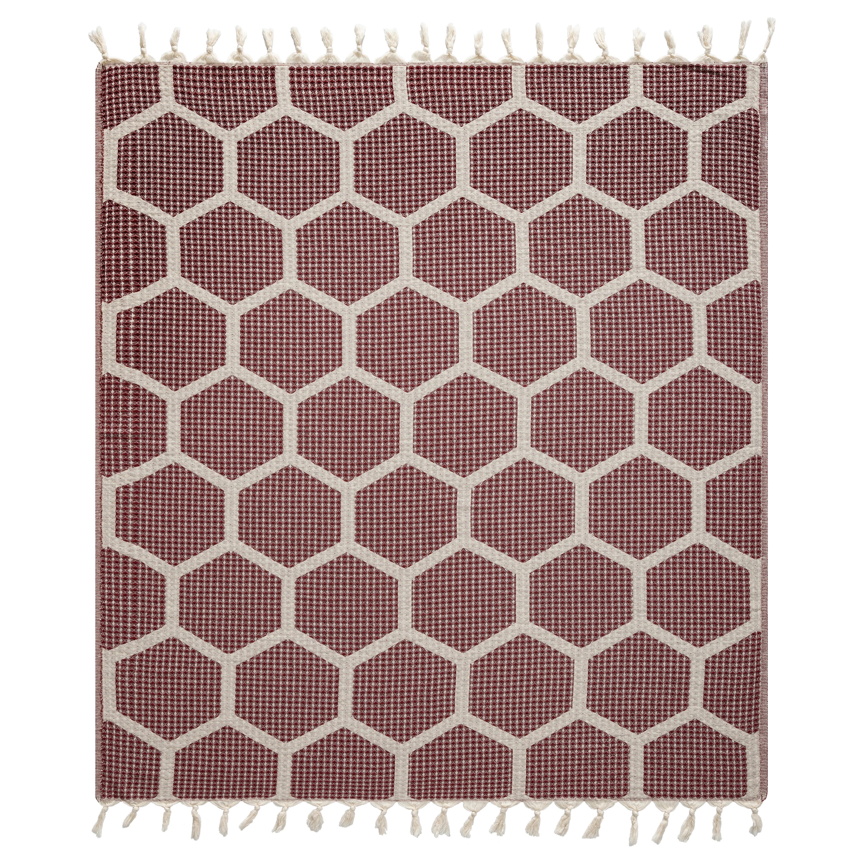 Avery Geometric Throw Blanket, Red, large
