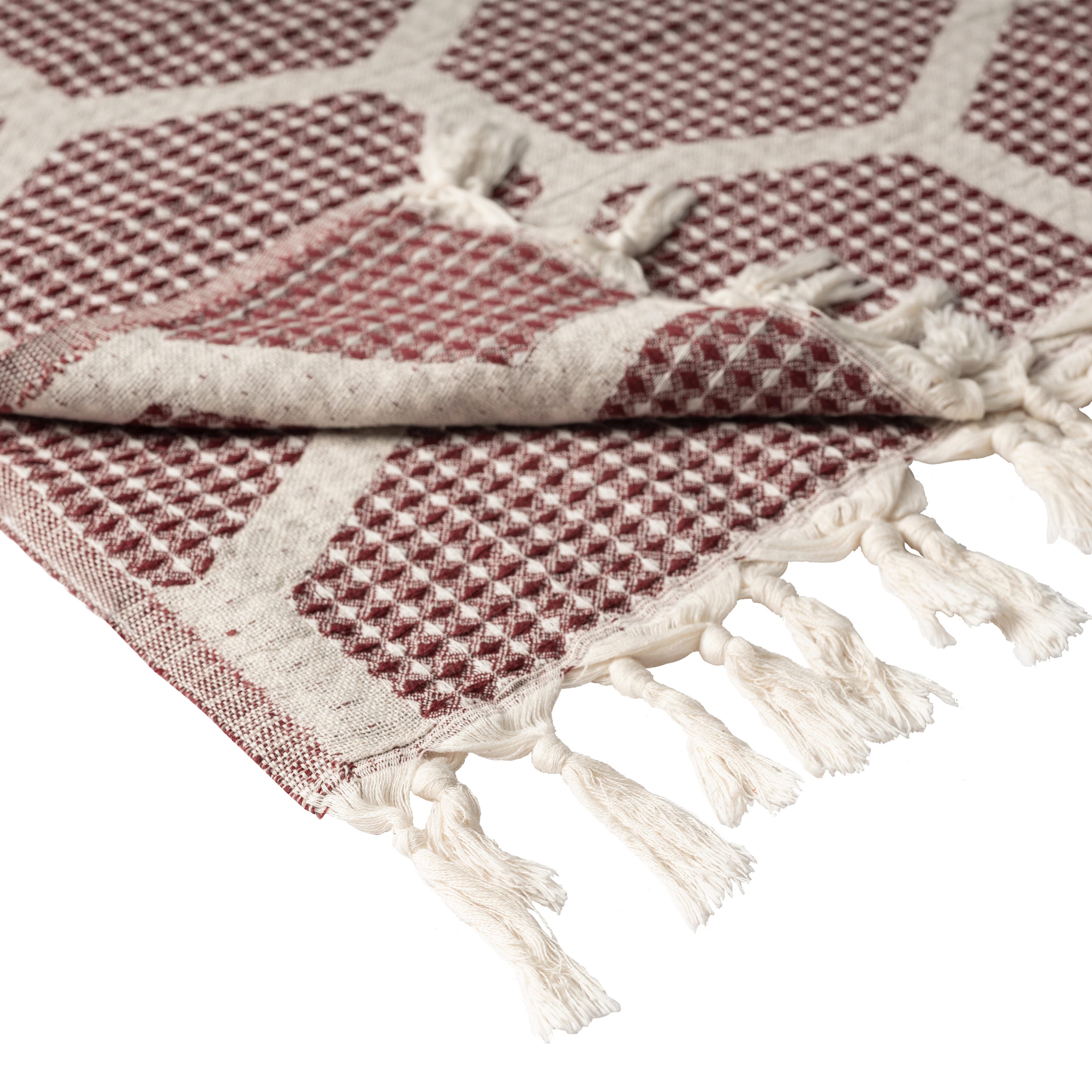 Avery Geometric Throw Blanket, Red, large