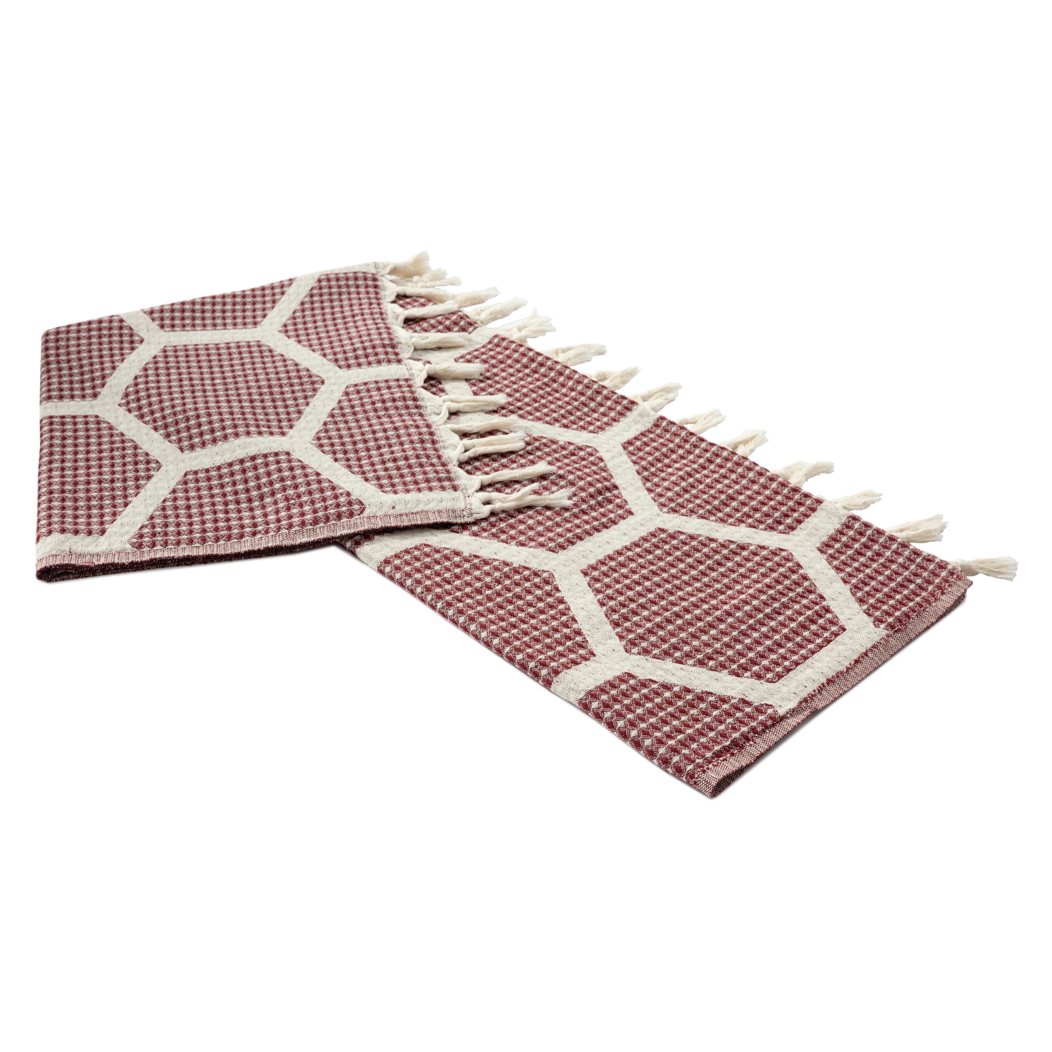 Avery Geometric Throw Blanket, Red, large