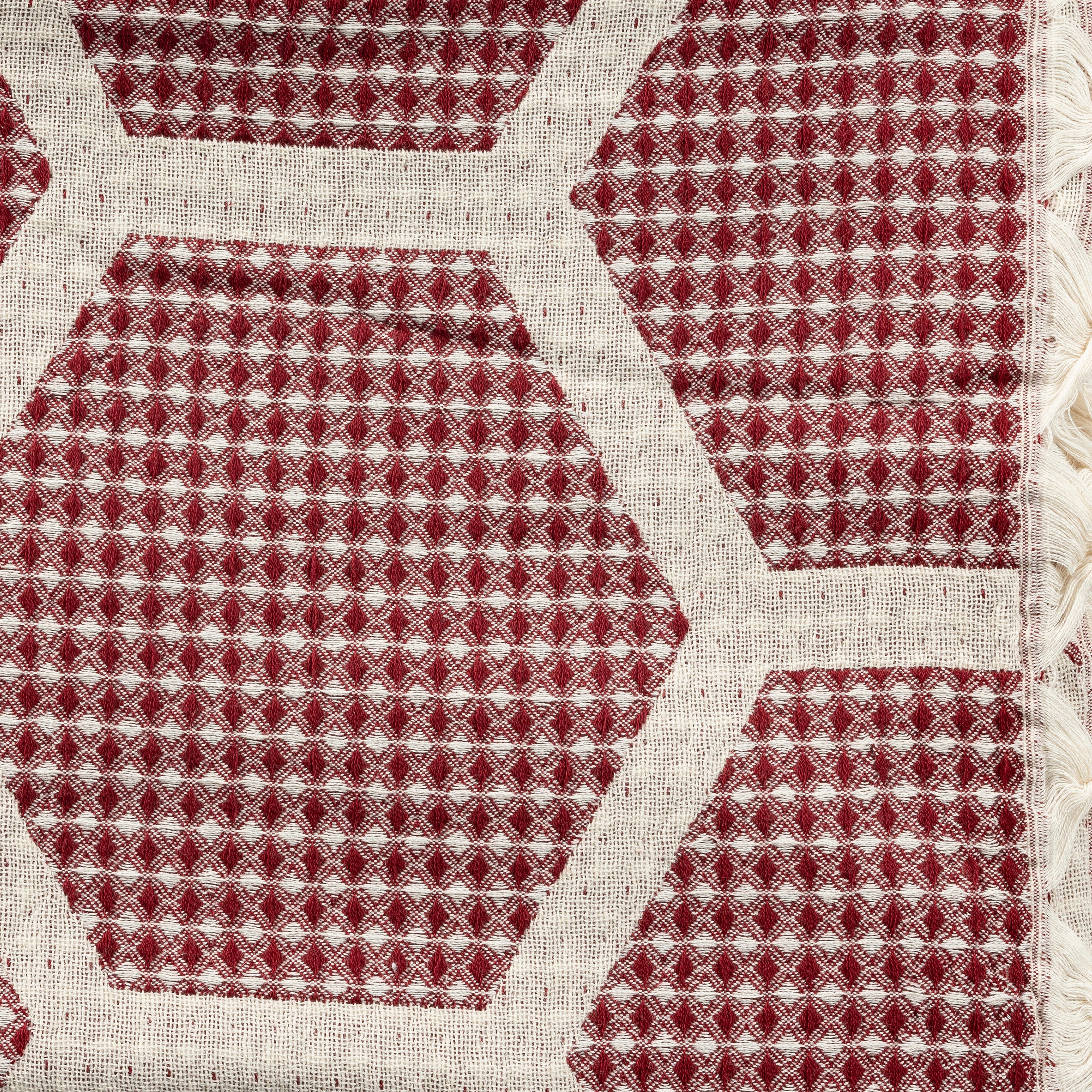 Avery Geometric Throw Blanket, Red, large