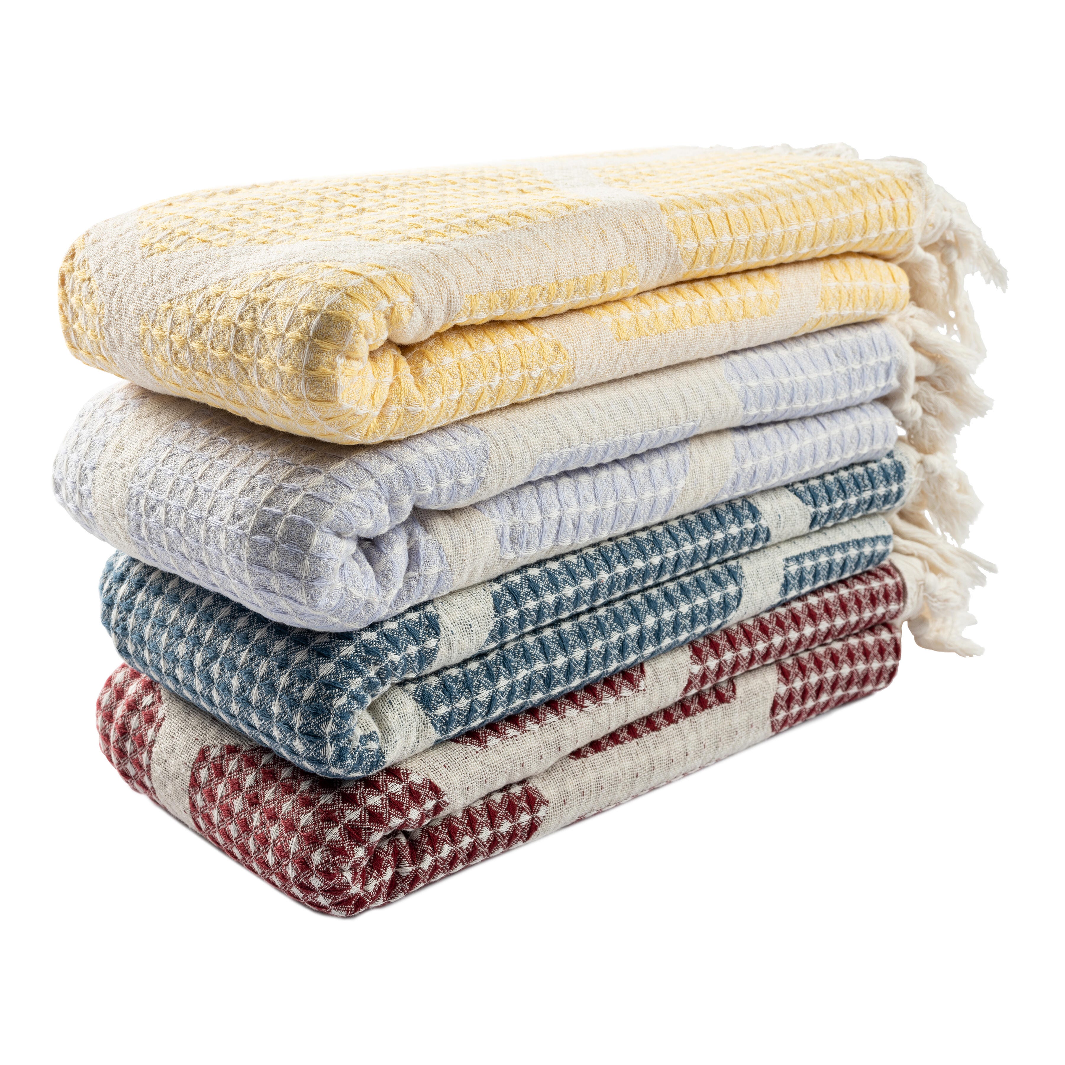 Avery Geometric Throw Blanket, Yellow, large