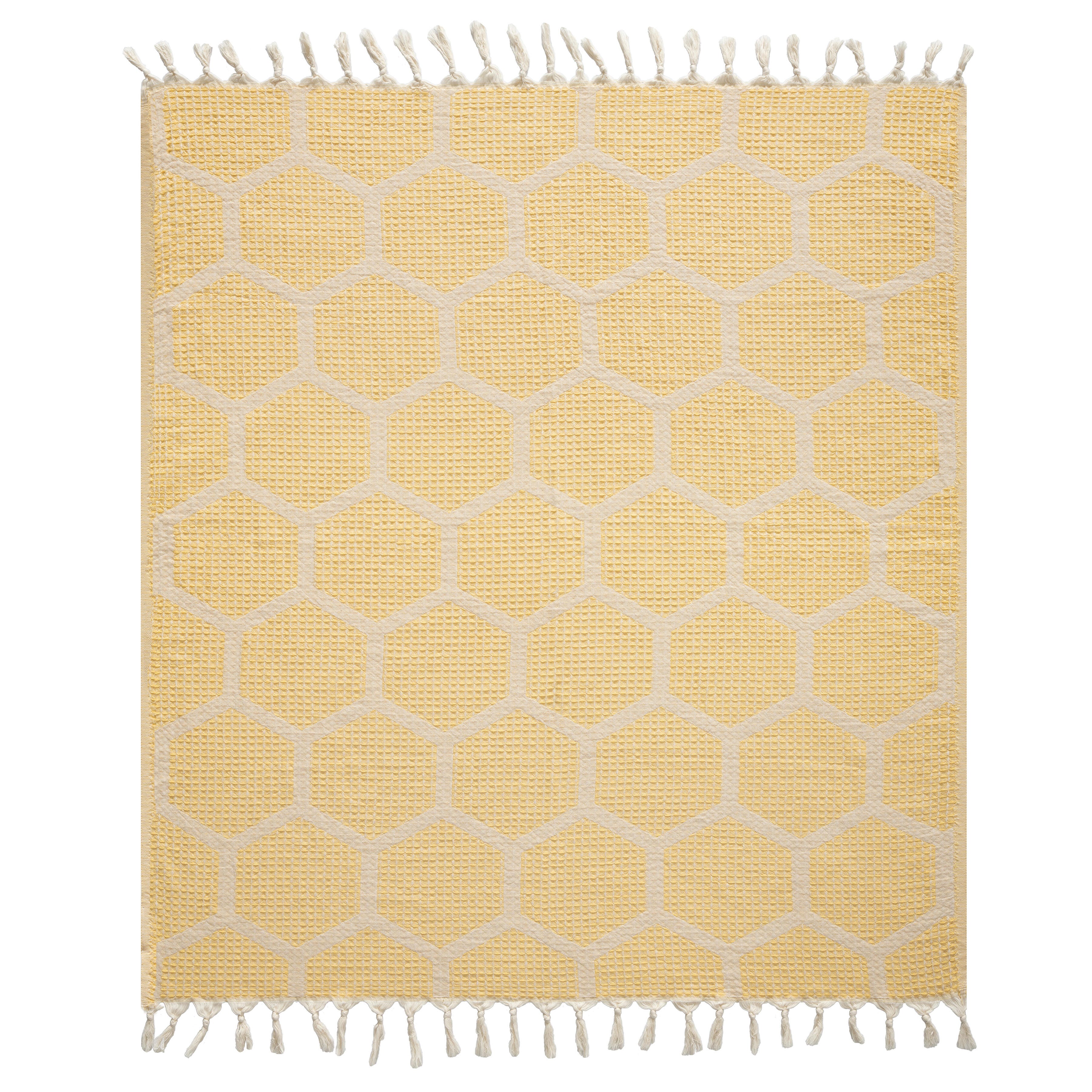 Avery Geometric Throw Blanket, Yellow, large