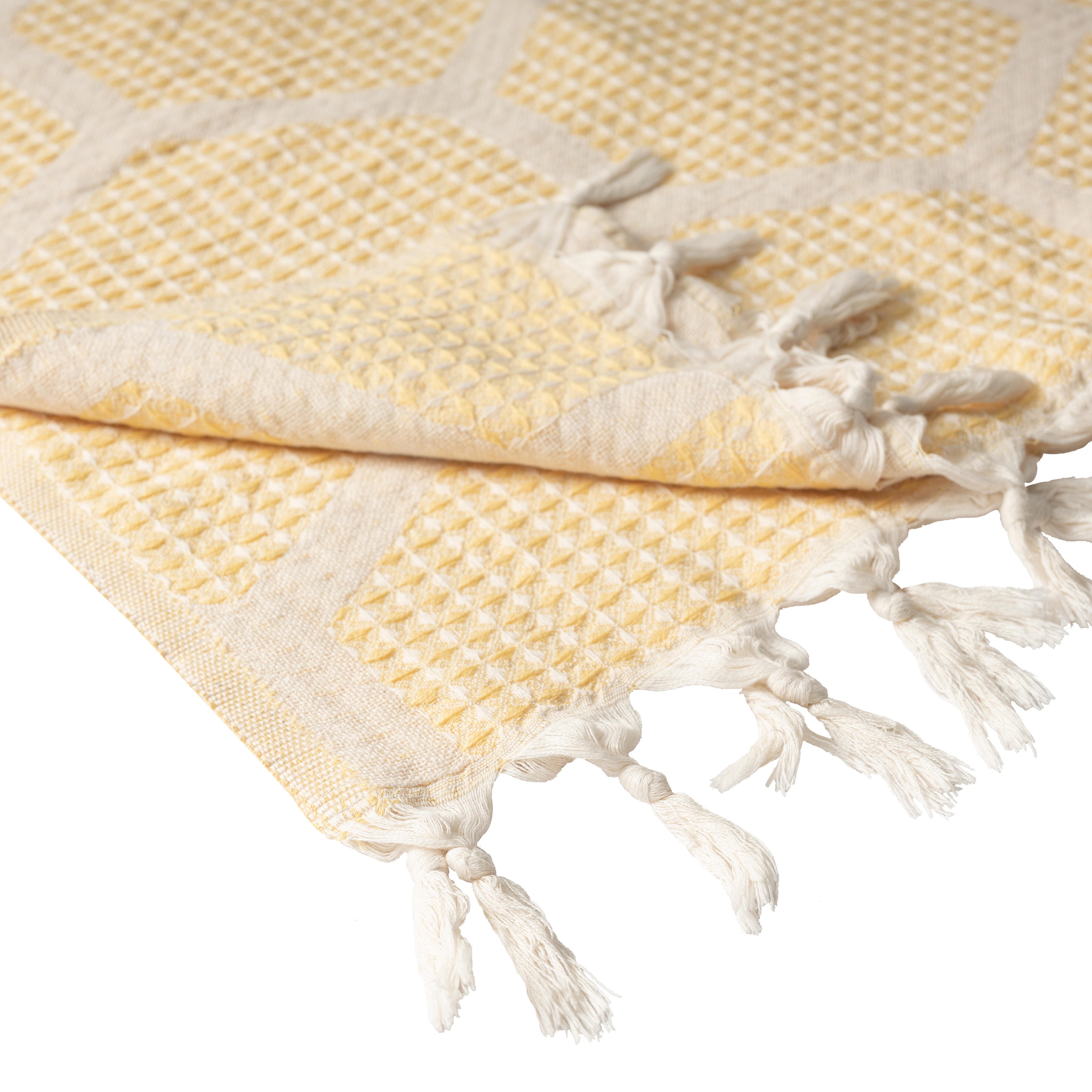 Avery Geometric Throw Blanket, Yellow, large