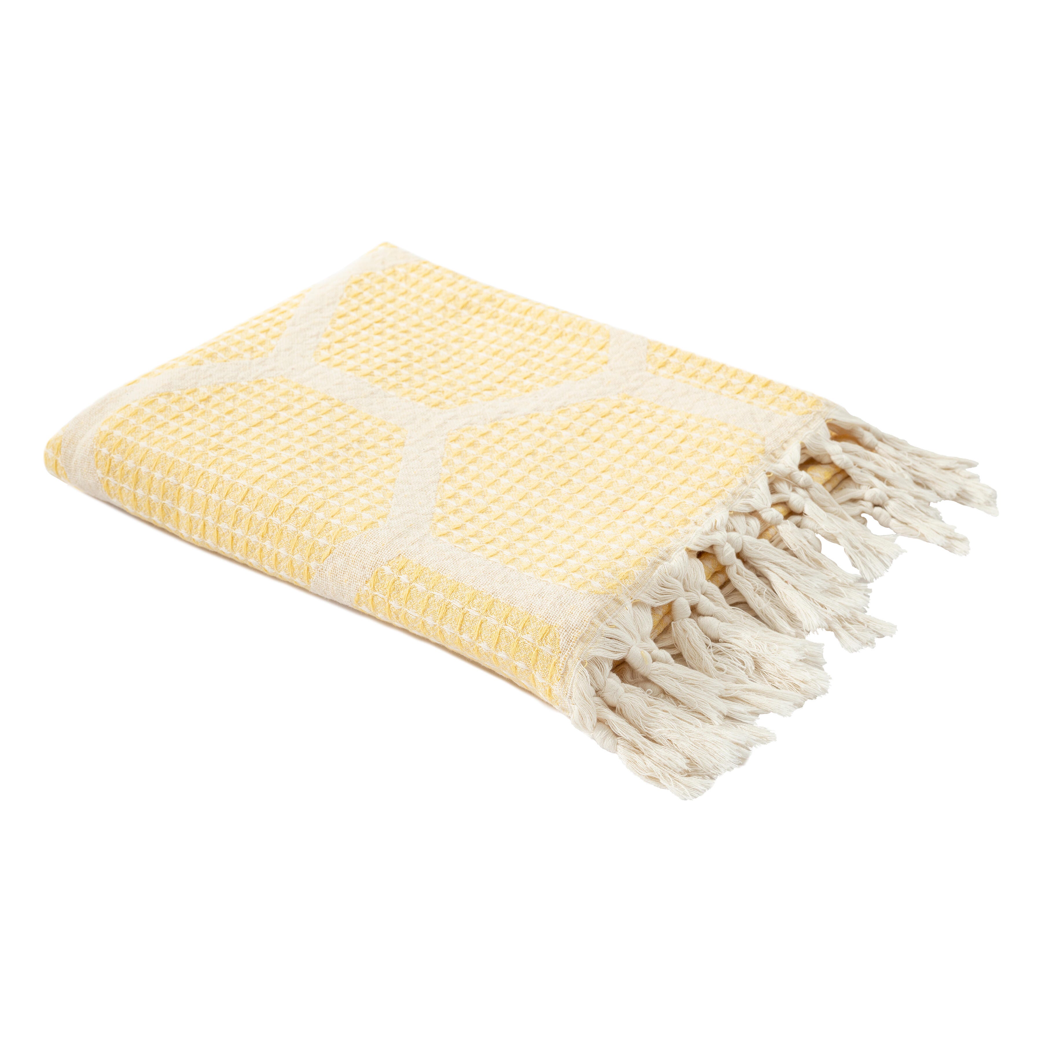 Avery Geometric Throw Blanket, Yellow, large