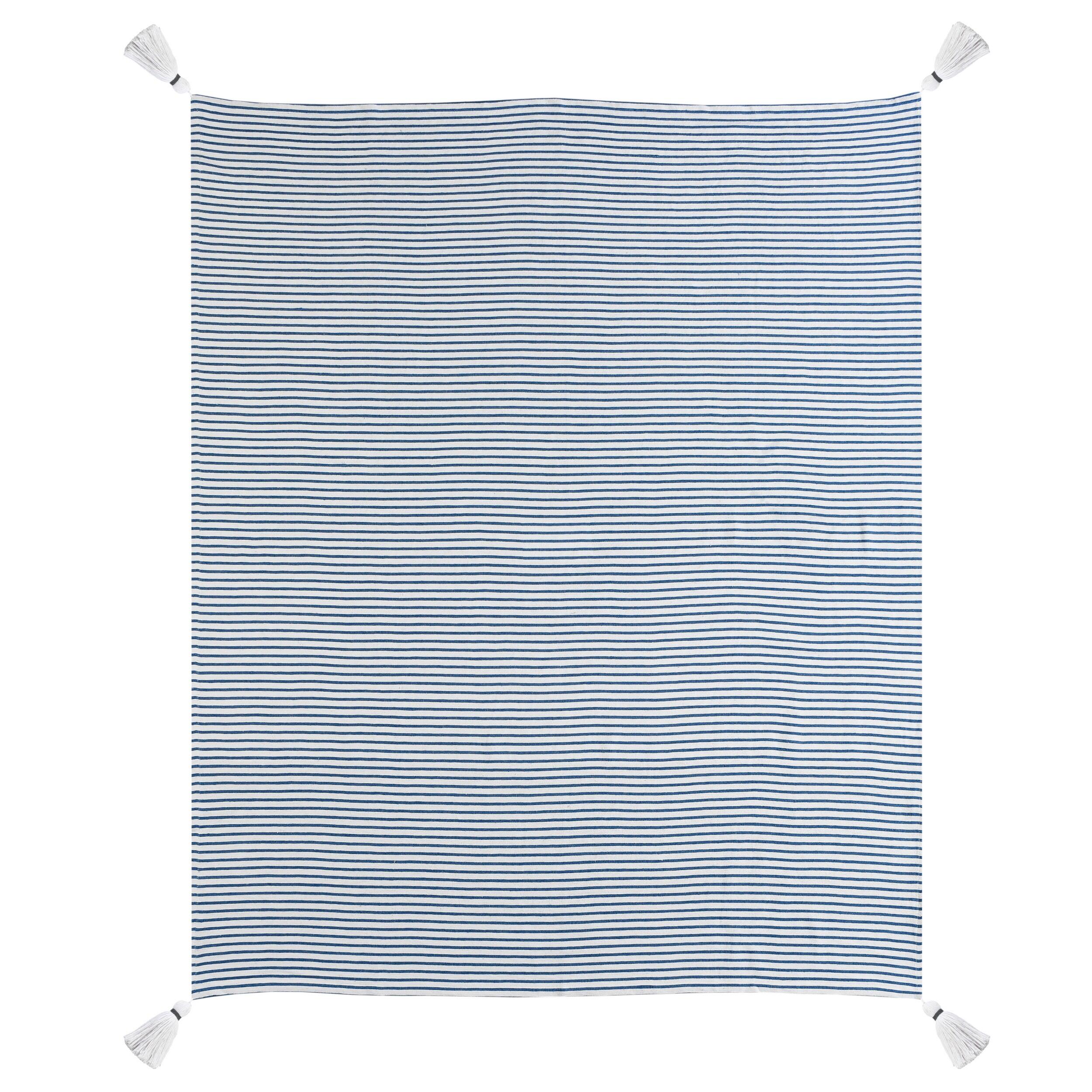 Insignia Striped Throw Blanket, Blue, large