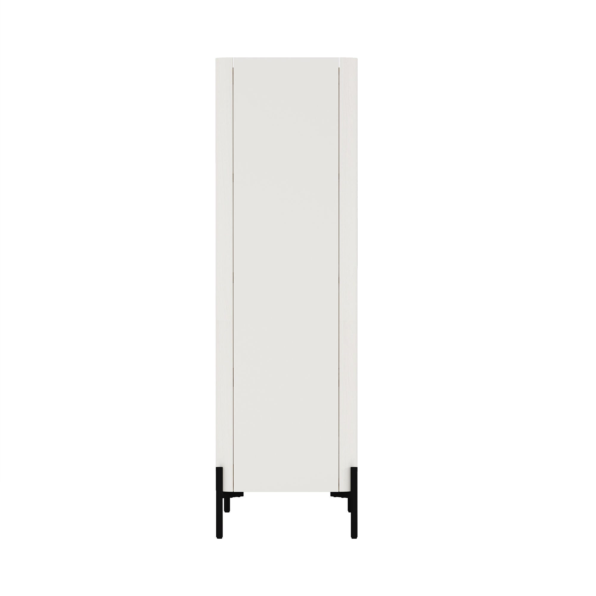 Manhattan Comfort Abbey 32" Ribbed Tempered Glass Door Accent Cabinet, Maple/Off White, large