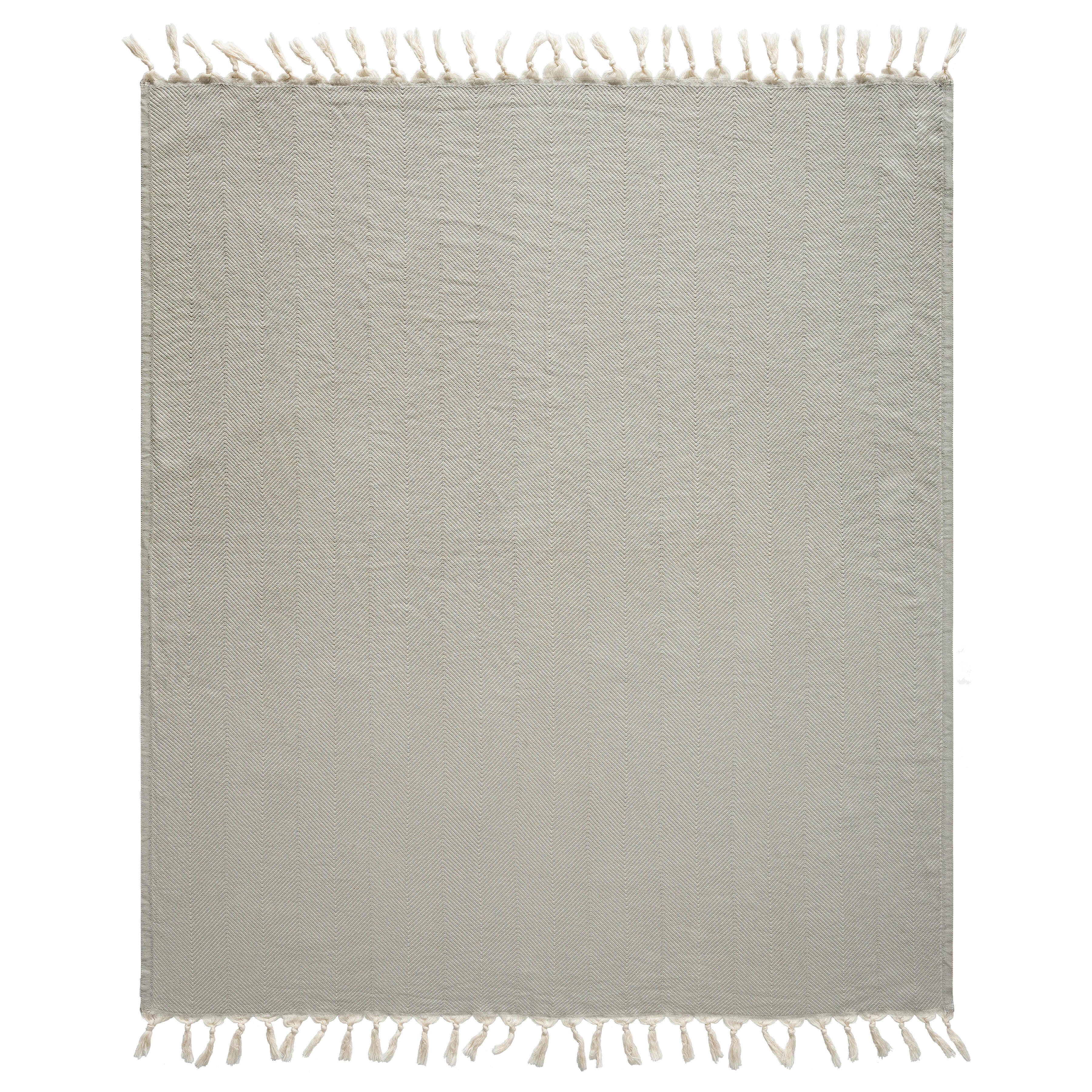 Avery Herringbone Throw Blanket, Gray, large